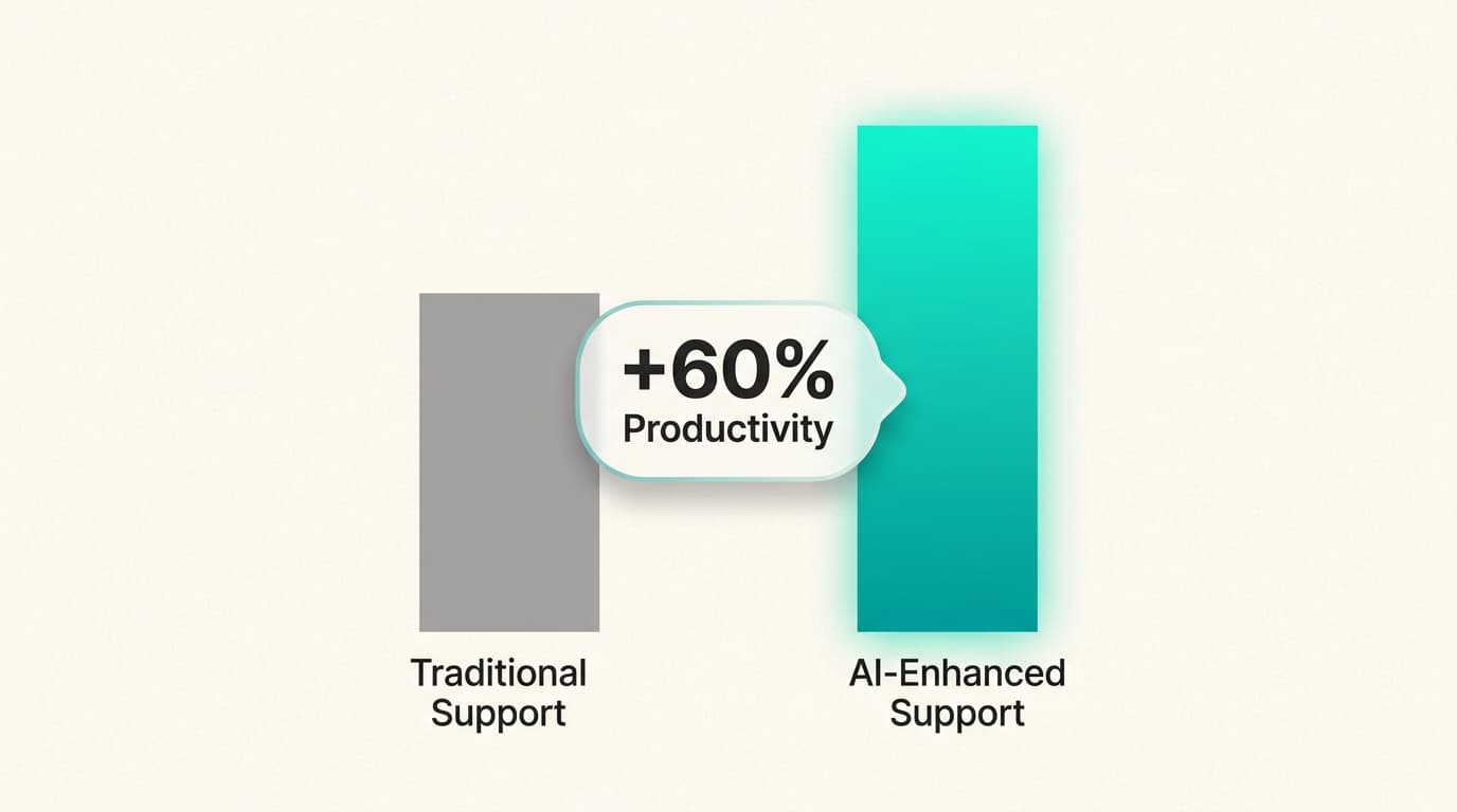 Integrating an AI teammate delivers a measurable 60% boost in productivity by offloading routine L1 tickets.
