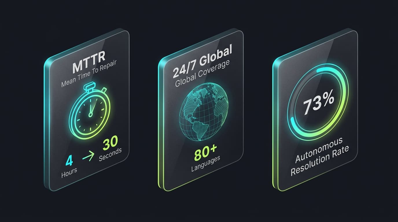Automating tier 1 operations delivers drastic improvements in resolution speed and global scalability.