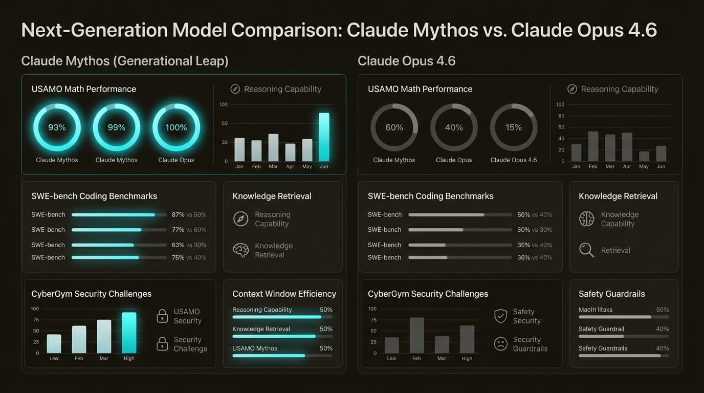 Benchmark-Daten verdeutlichen die signifikante Leistungslücke zwischen Claude Mythos und dem bisherigen Flaggschiff, Claude Opus 4.6.