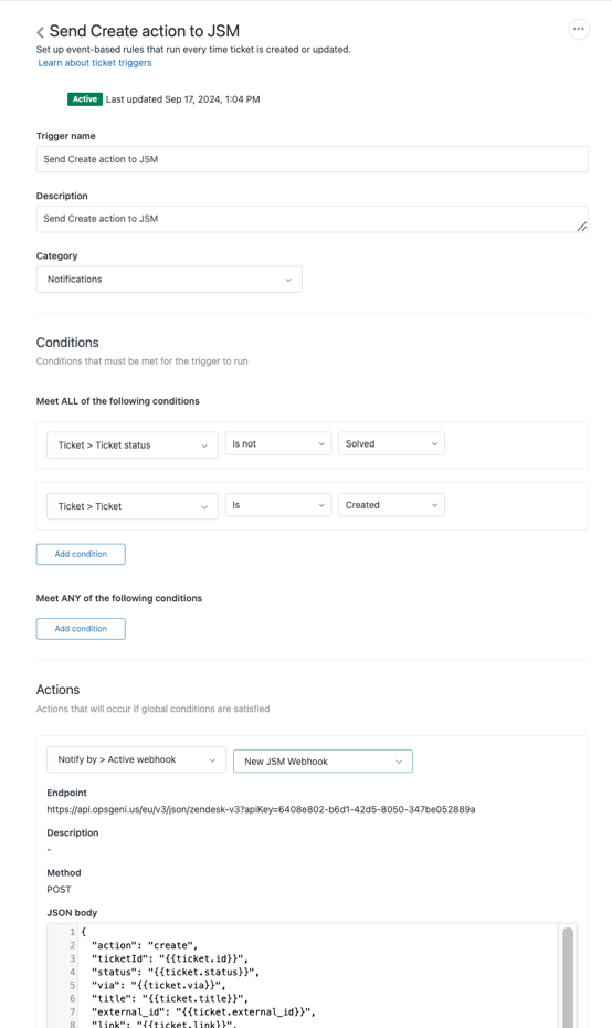 Automation rule sending ticket creation actions to Jira Service Management