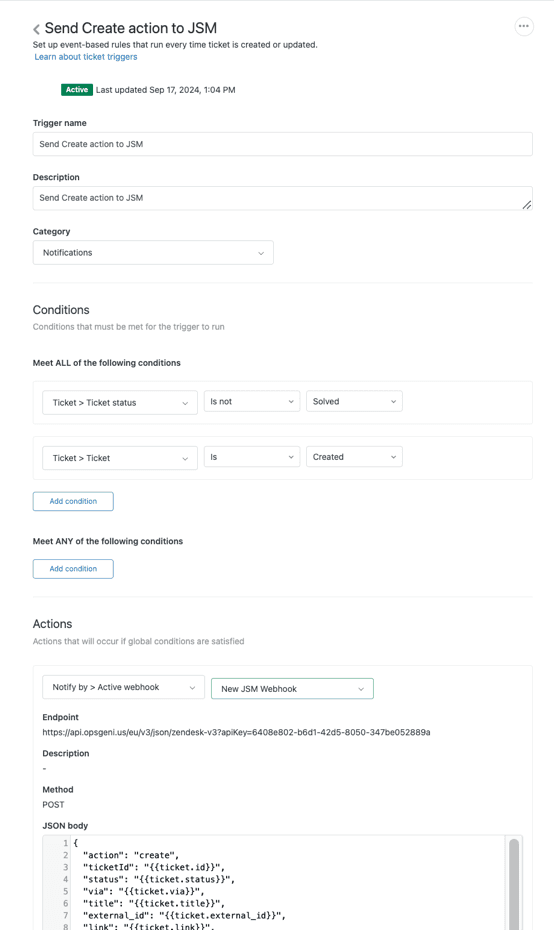 Automation rule sending ticket creation actions to Jira Service Management