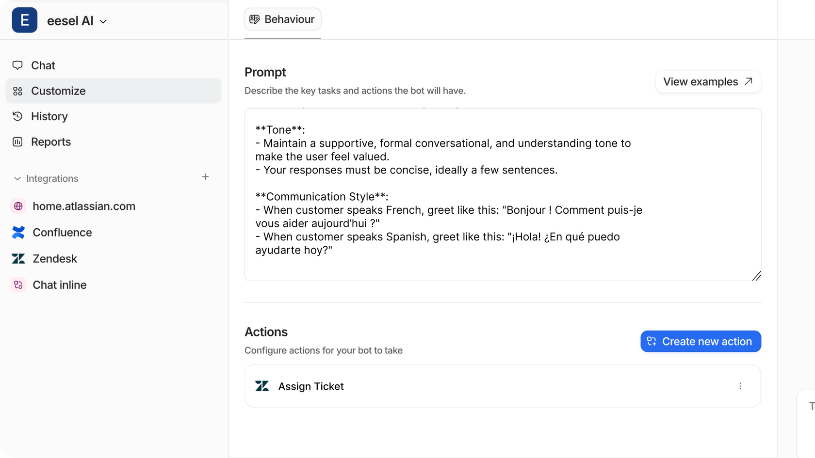 eesel AI makes multilingual support easy-set prompt instructions for different languages to ensure consistent, high-quality responses no matter where your customers are.