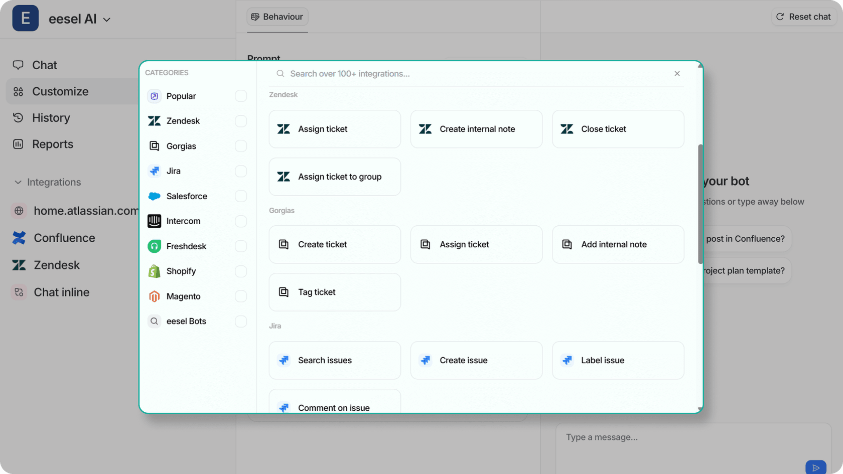 eeselの高度なAI自動化オプションは、最も複雑なチケットにも対応できます。