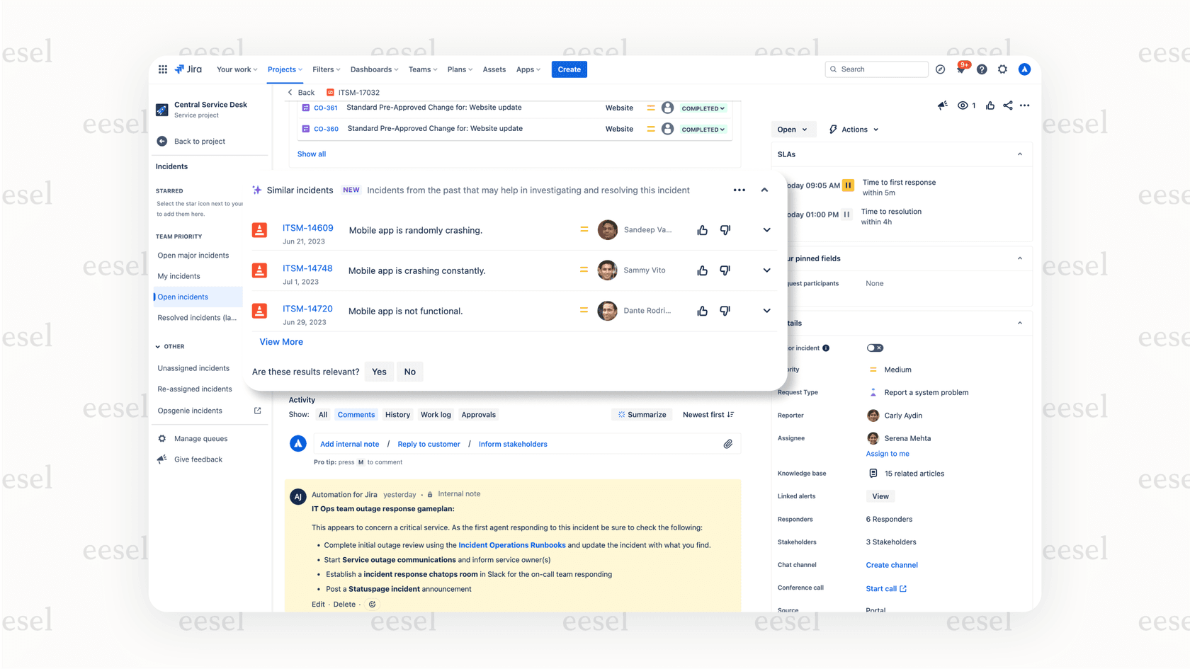 AI triage tools - Dashboard showing a large number of incoming support requests.