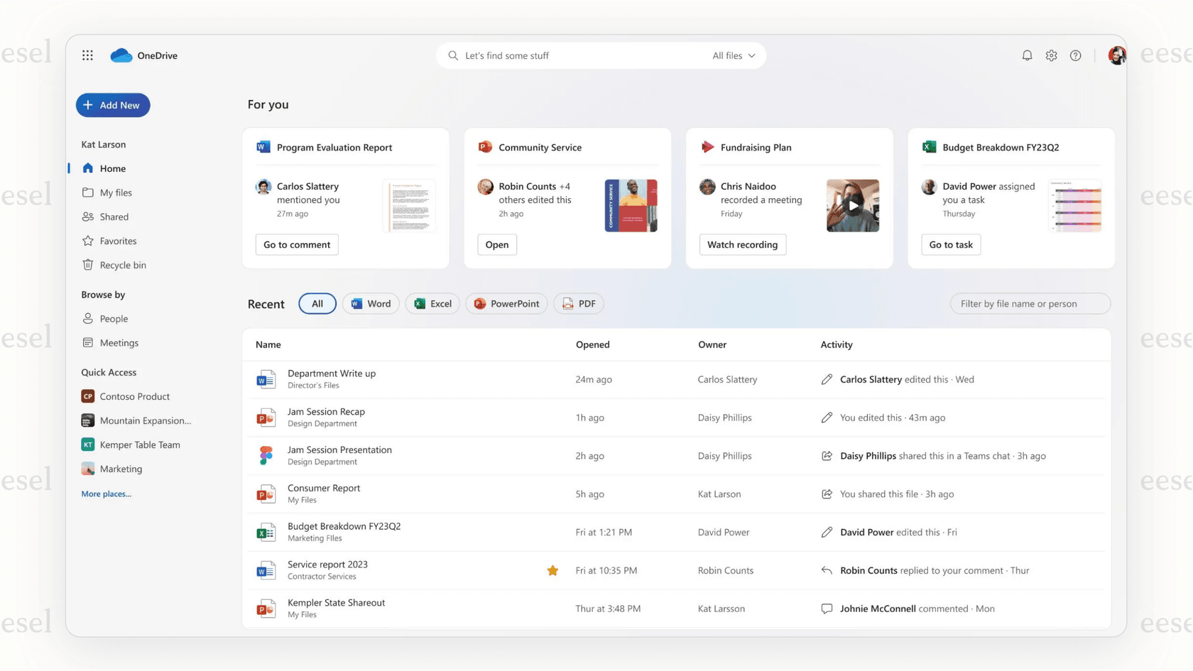 Microsoft OneDrive AI interface showing files.