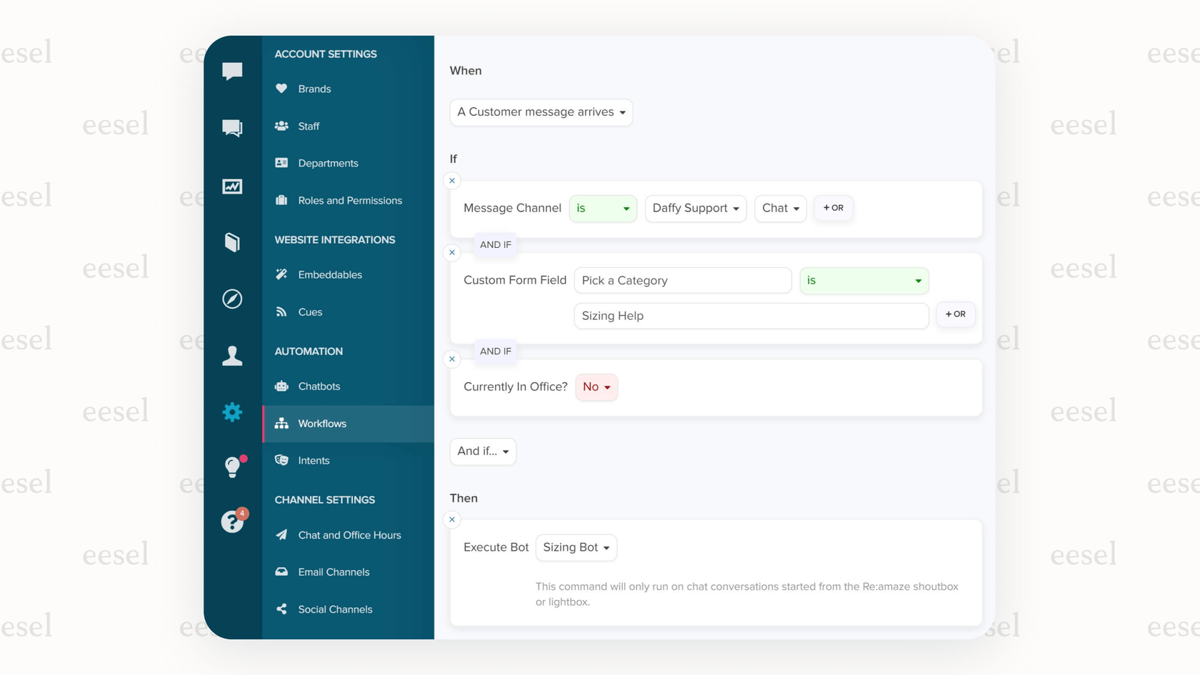 Re:amaze AI chatbot for Shopify customization.