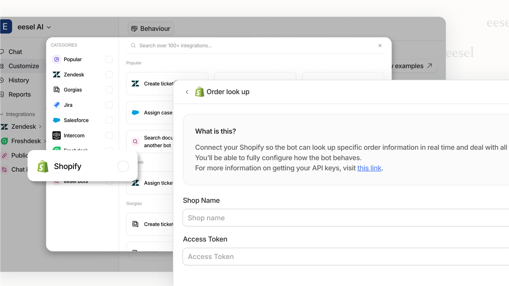 Automating complex actions for your HubSpot AI chatbot with eesel AI.