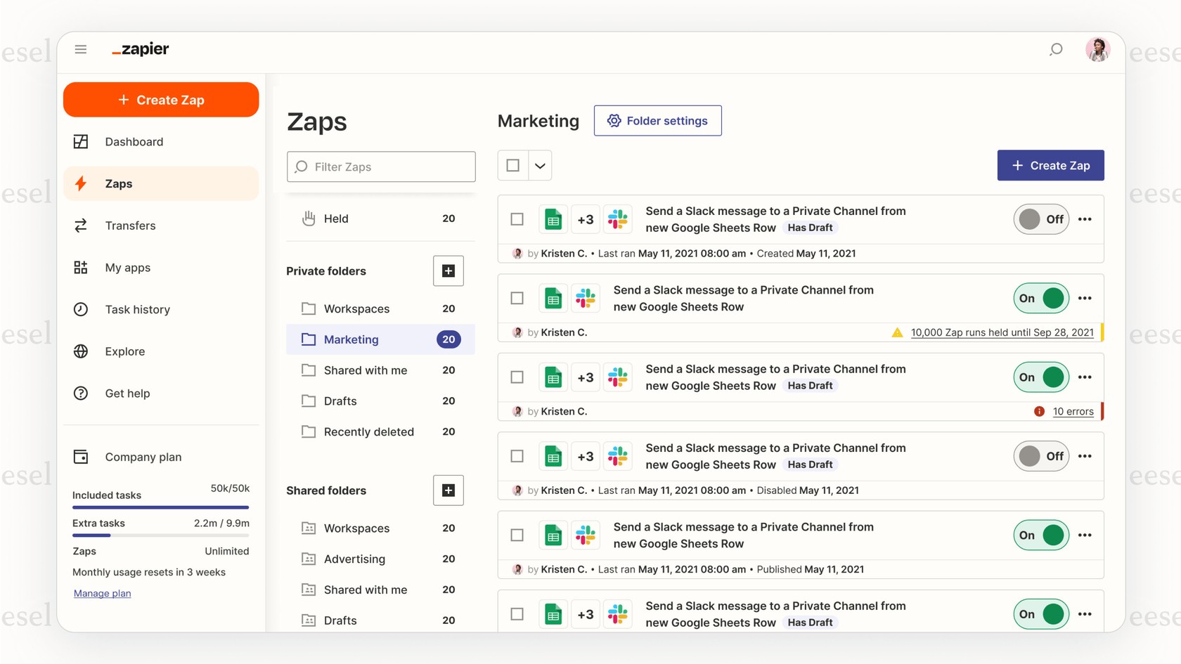 Example of an AI integration platform: Zapier.