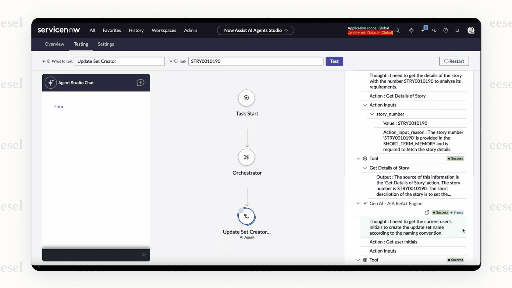 Building a custom ServiceNow AI agent in the AI Agent Studio.