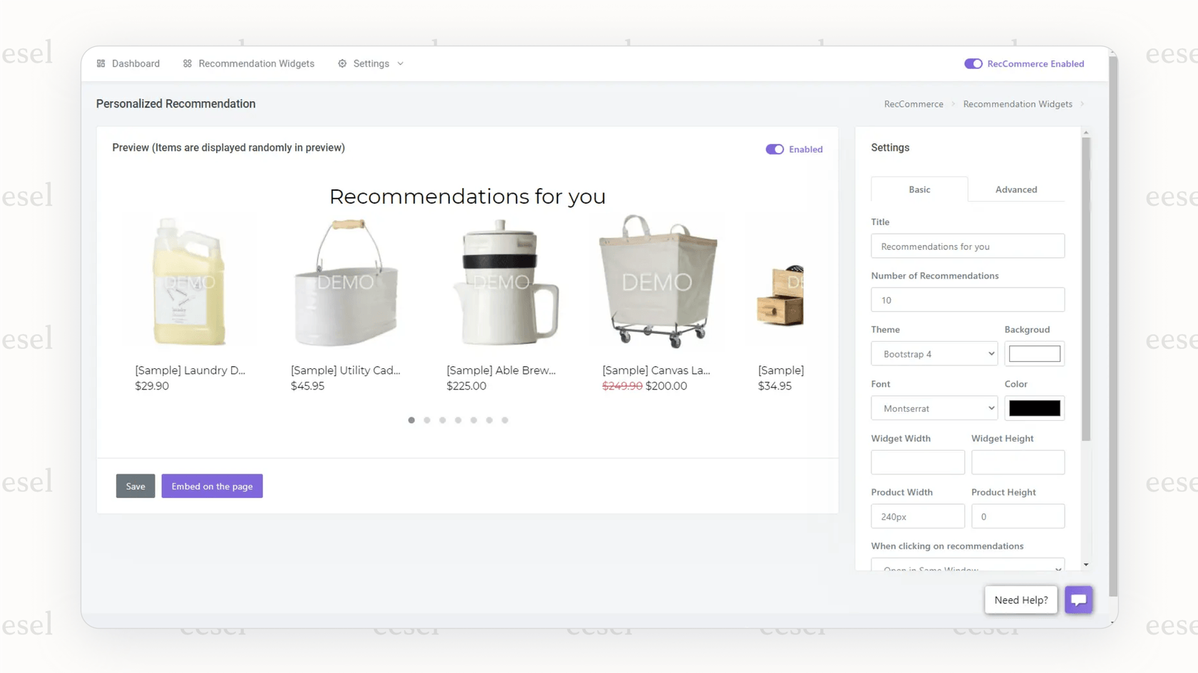 Recomendaciones de productos impulsadas por BigCommerce AI.