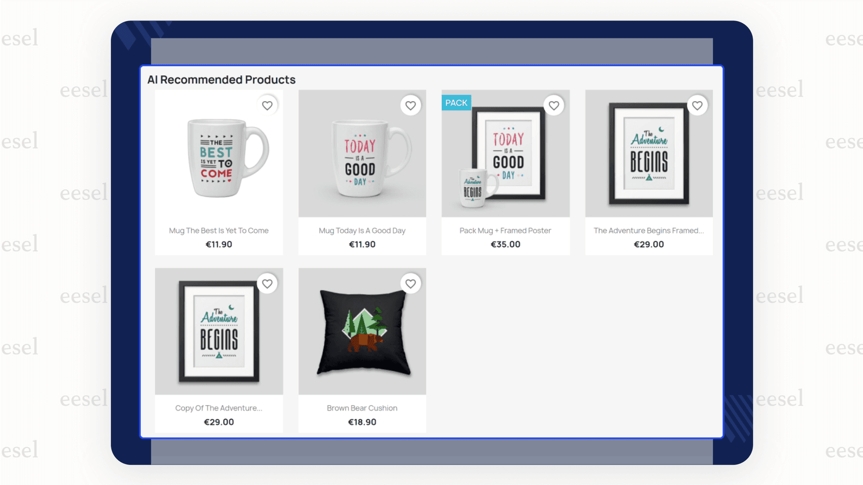 A screenshot of a prestashop ai module displaying AI-powered product recommendations on an e-commerce store's product page.