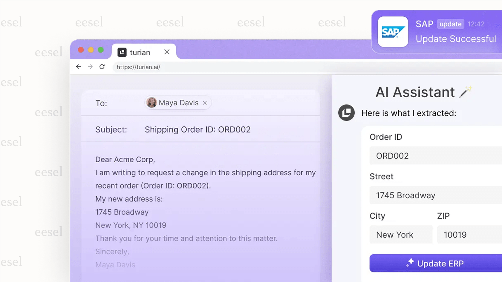 Un ejemplo del próximo Asistente de Cotizaciones de BigCommerce por Turian.ai.