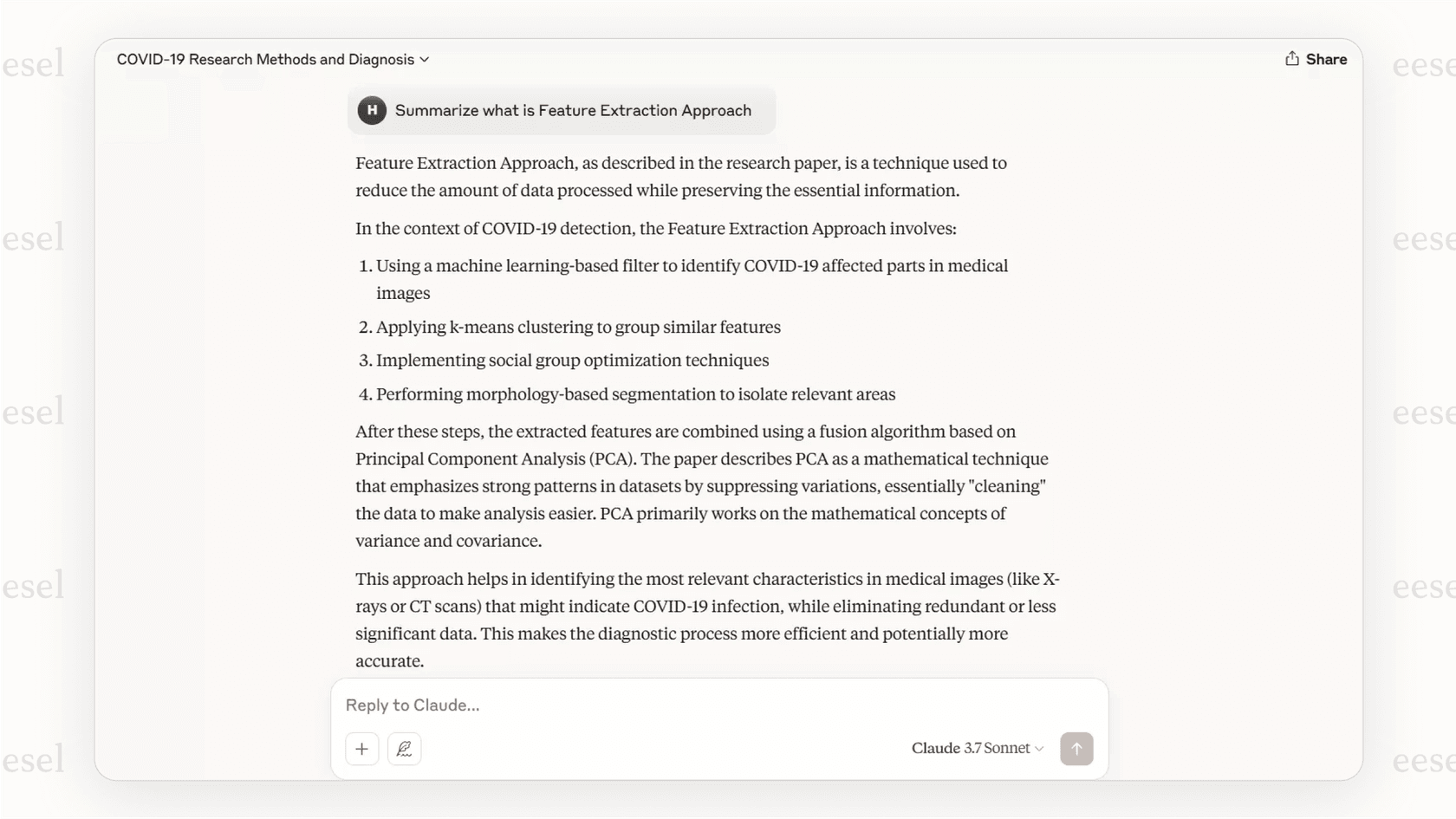 A screenshot showing the large context window of the Claude ChatGPT alternative being used to analyze a lengthy business document.