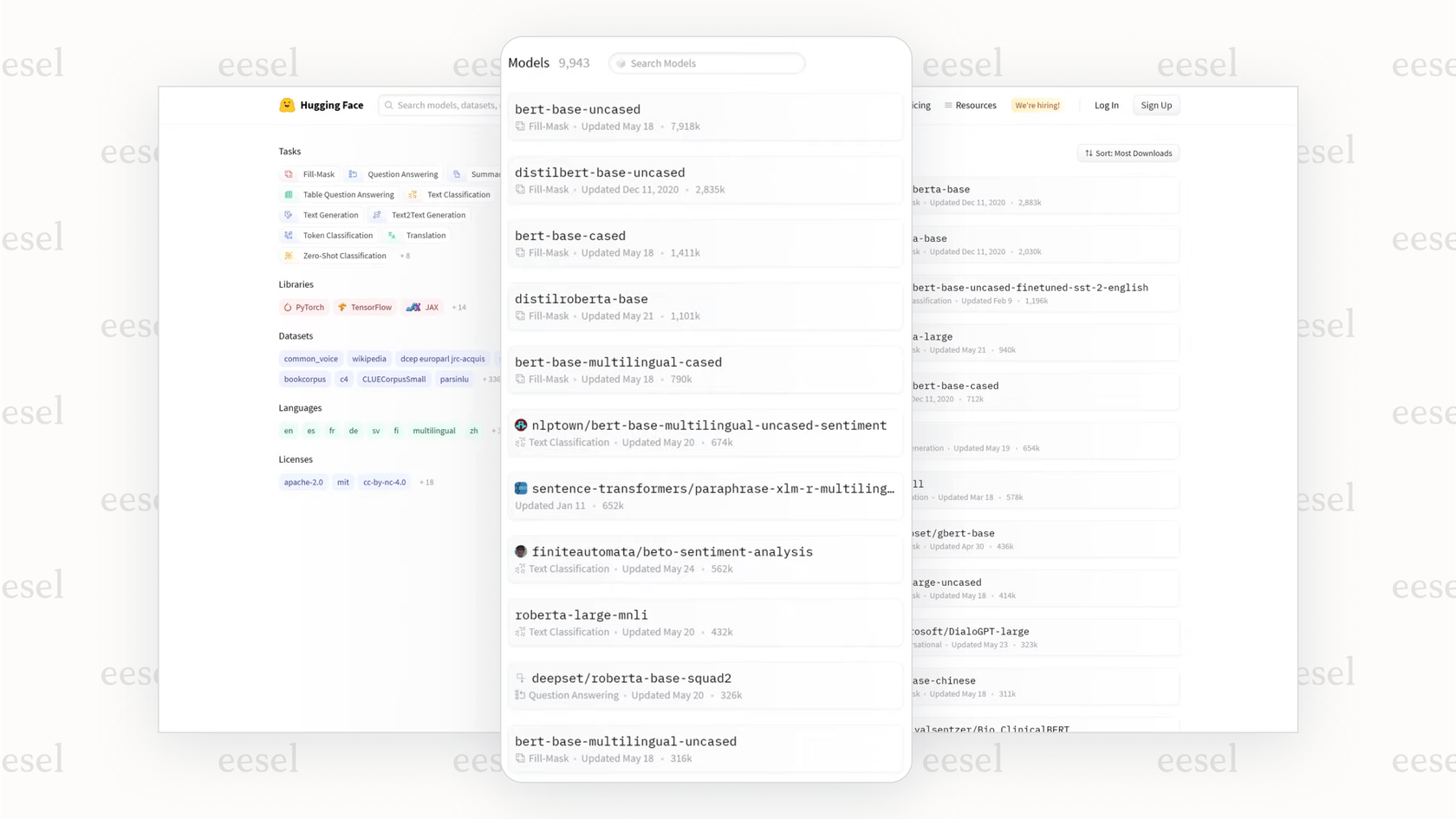 Der Open-Source-Modell-Hub von Hugging Face.