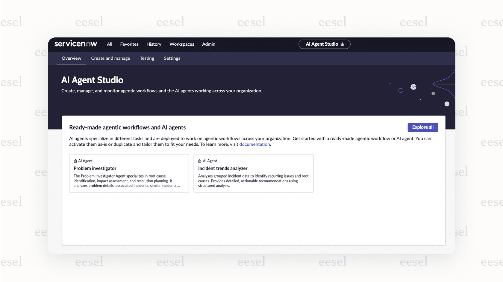 Les outils d'agent AI de ServiceNow aident les équipes à créer et déployer des agents de support automatisés intelligents.
