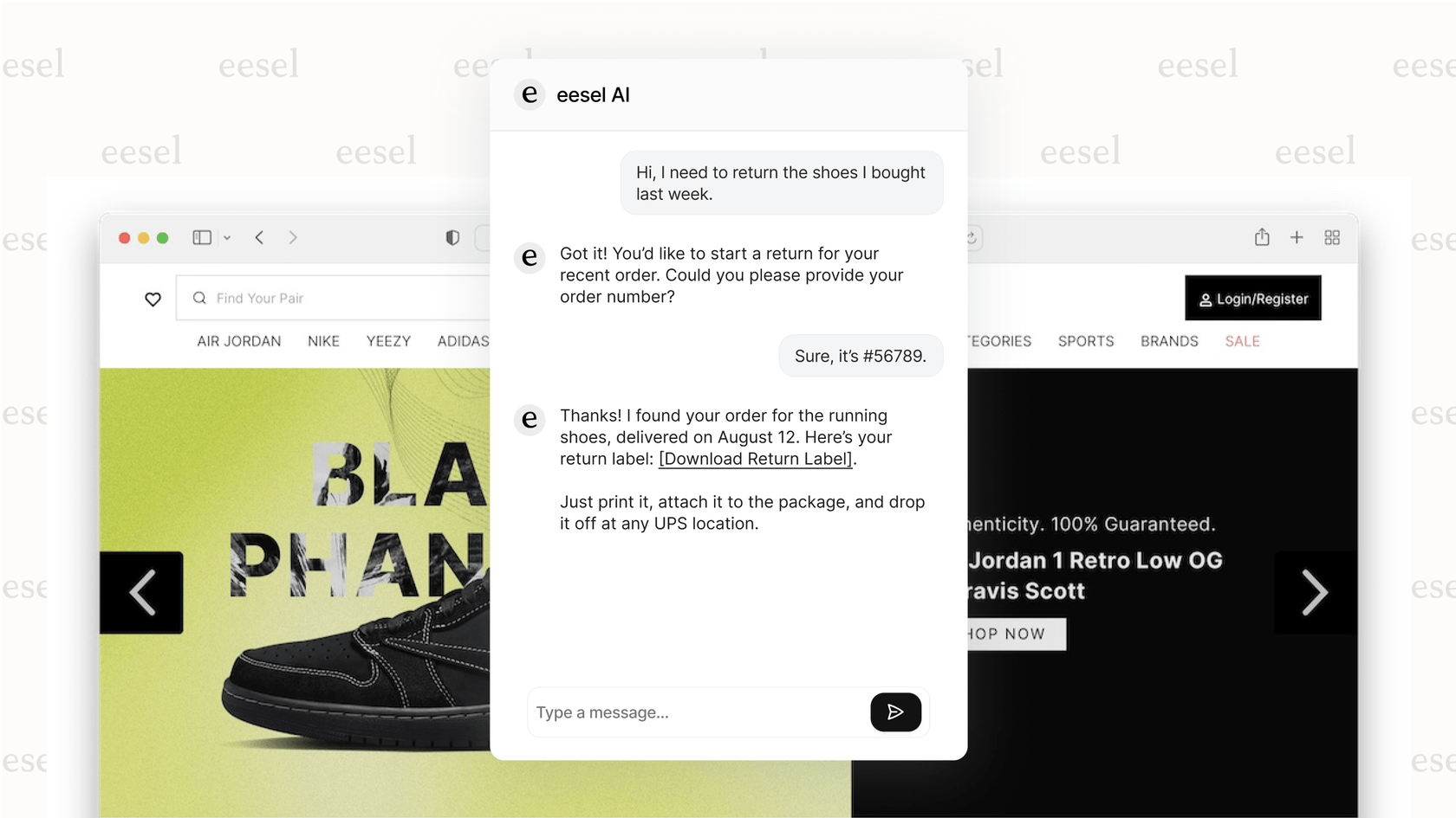 Screenshot showing how automated intent recognition allows an AI agent to understand a customer