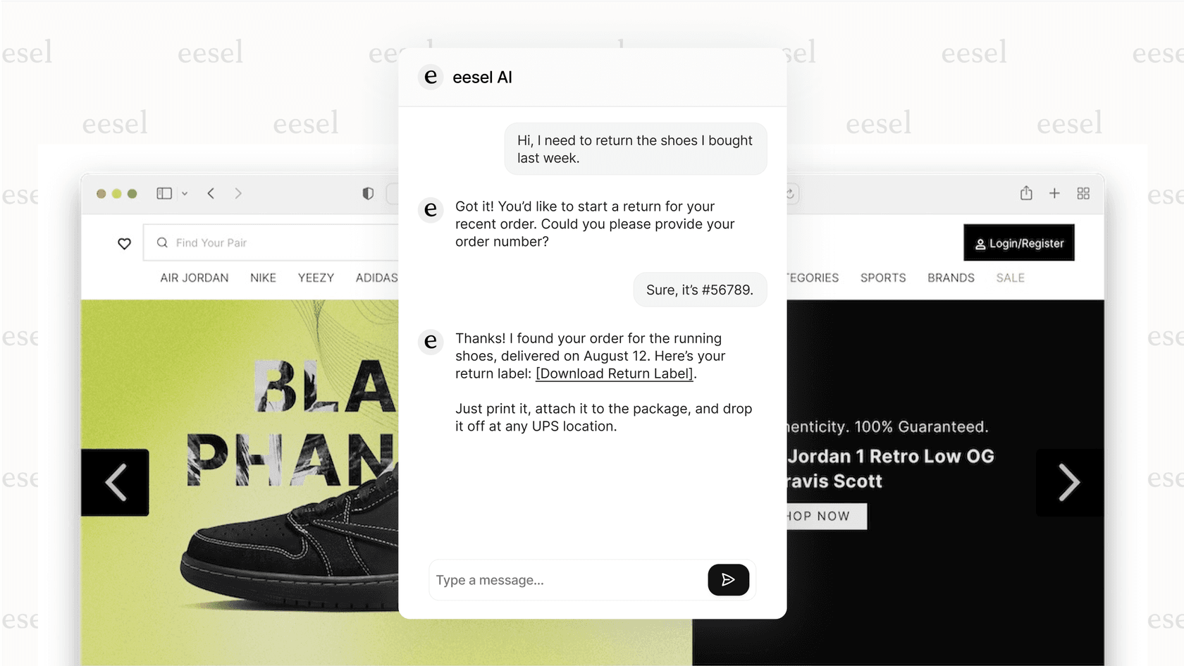 Screenshot showing how automated intent recognition allows an AI agent to understand a customer