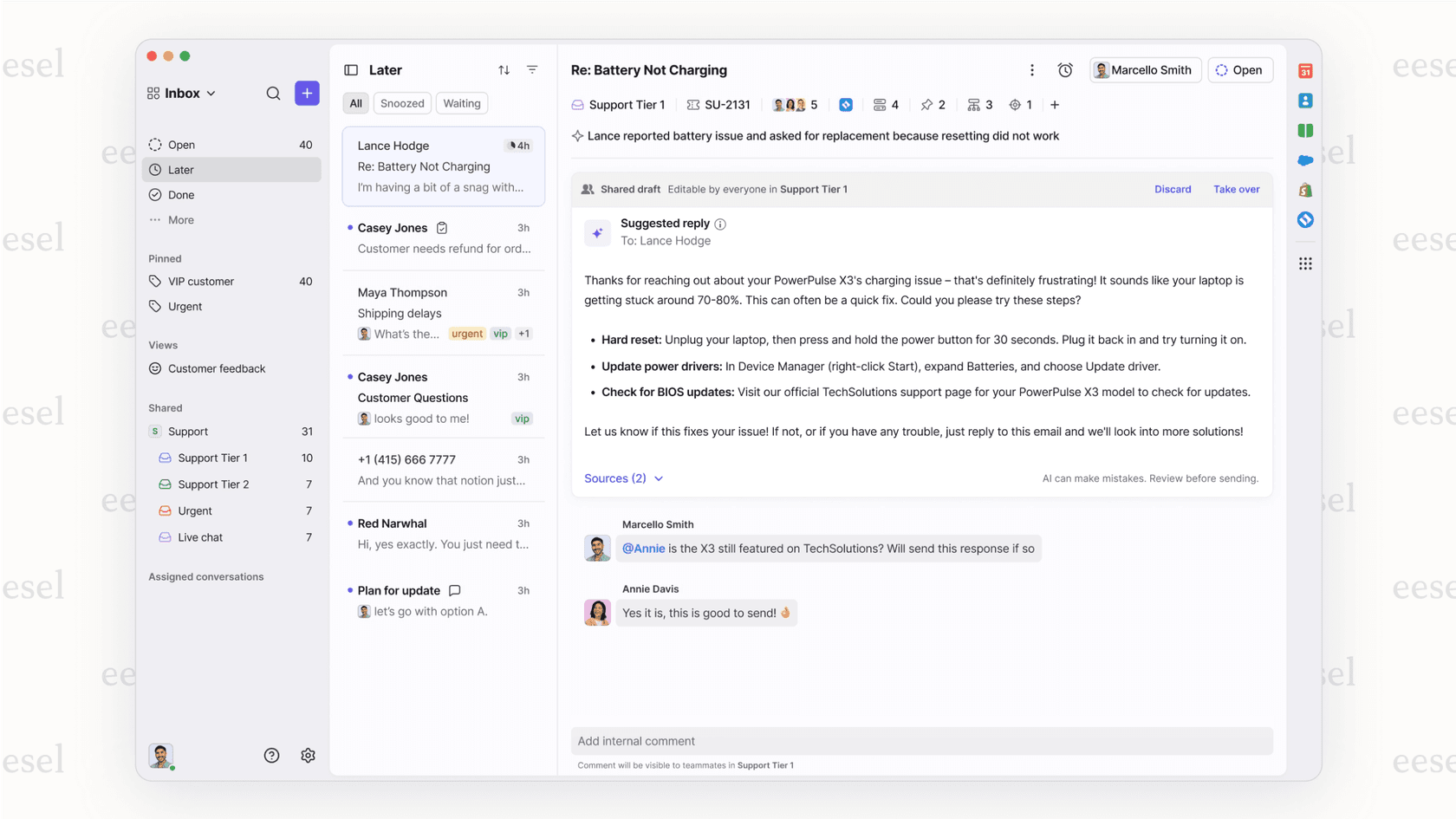 Screenshot of the Front app