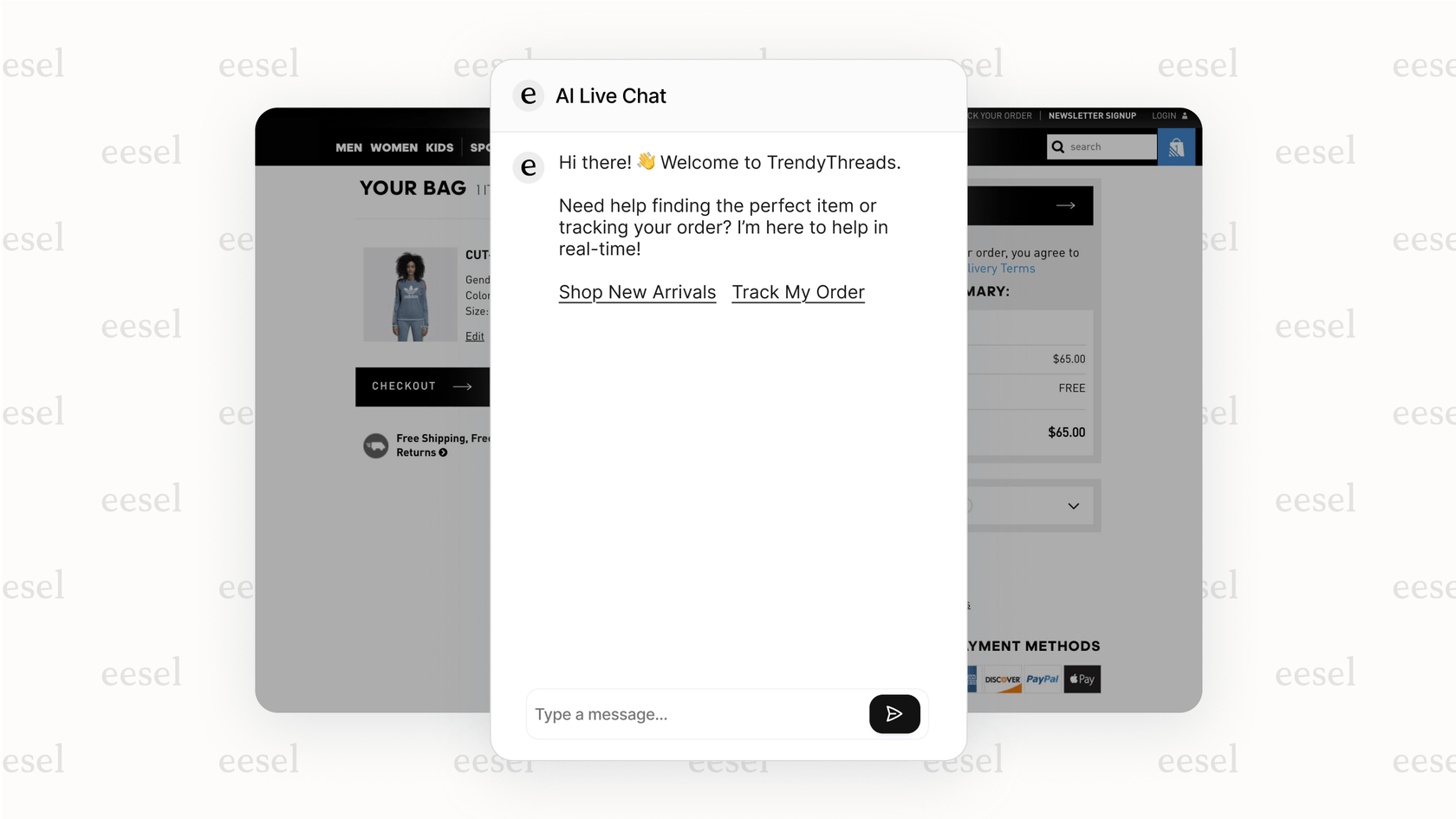 A website visitor interacting with the best live chat software.