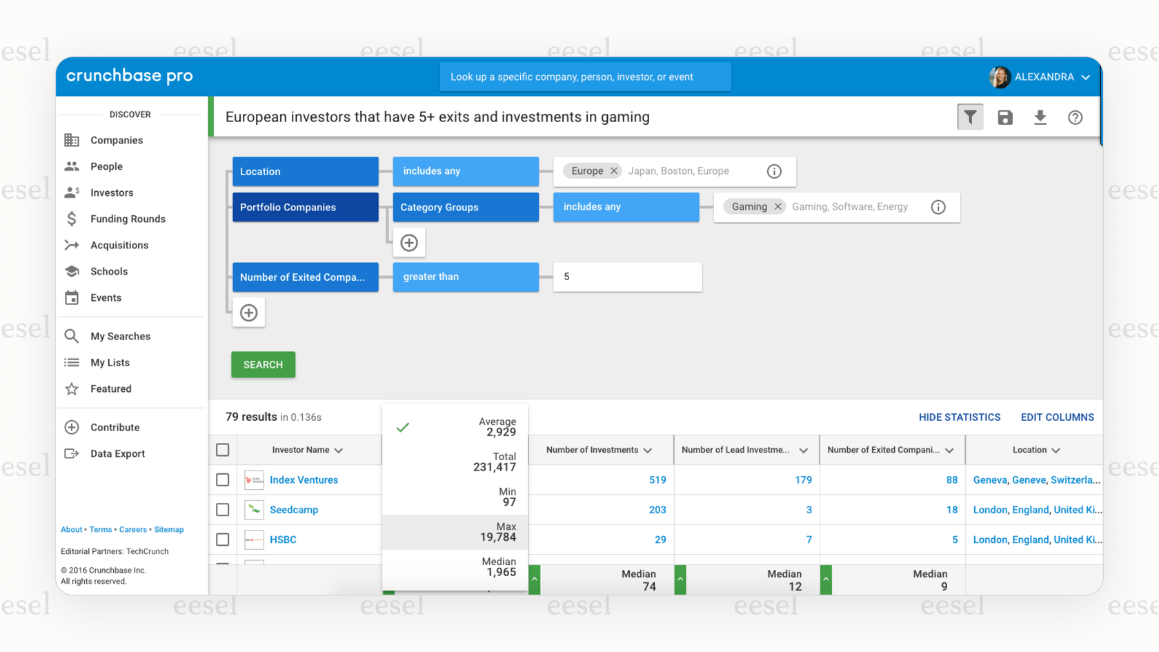A screenshot of the Crunchbase user interface, a key factor in the Crunchbase vs PitchBook debate for sales teams.