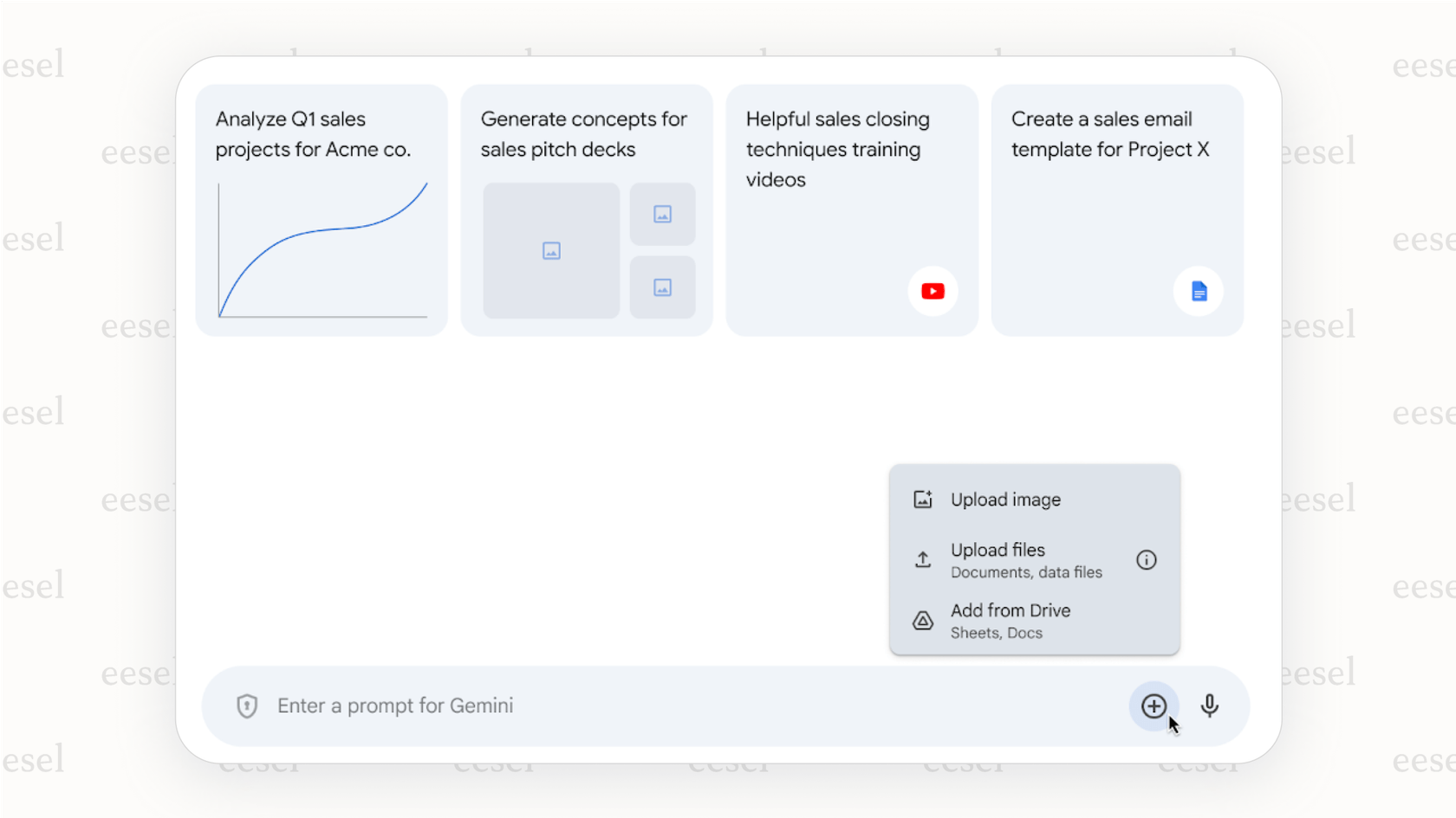 A screenshot of the Gemini interface demonstrating its multimodal capabilities for a Gemini vs Claude analysis, with an image of a whiteboard being analyzed.