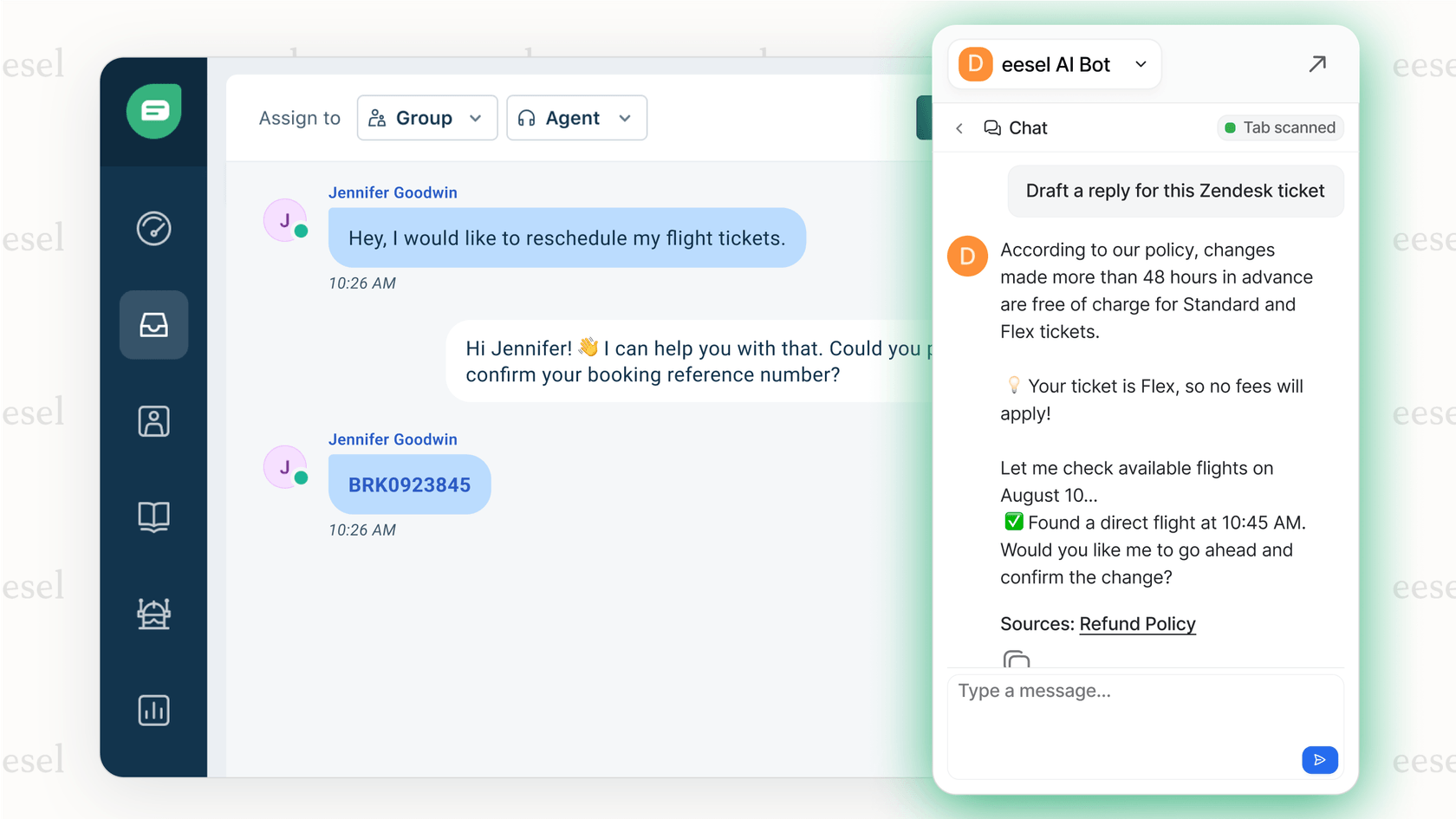 Agentenunterstützungstools für KI-Kundendienst.