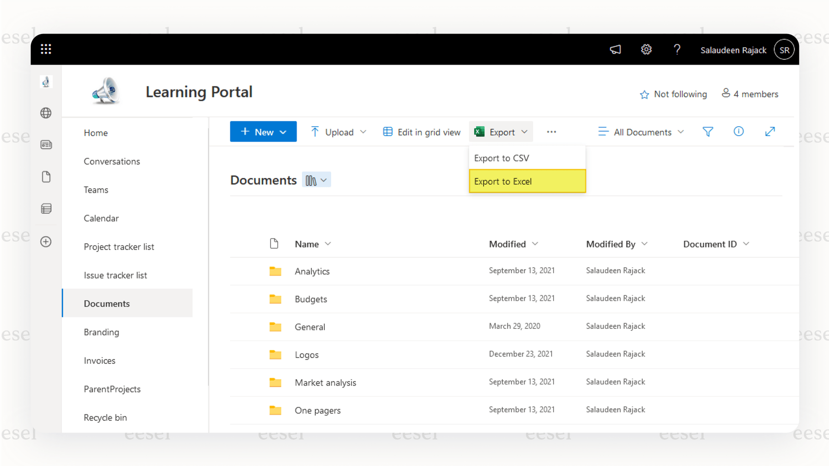 Screenshot of a SharePoint document library showing version control, a key feature in SharePoint pricing.