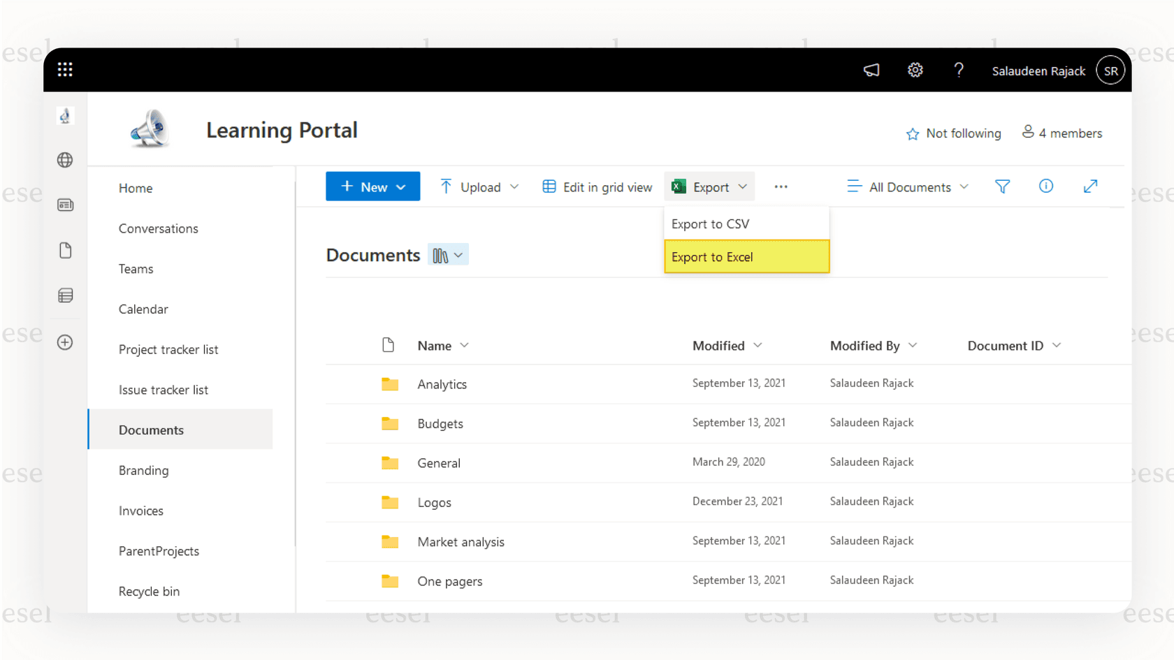 Screenshot of a SharePoint document library showing version control, a key feature in SharePoint pricing.