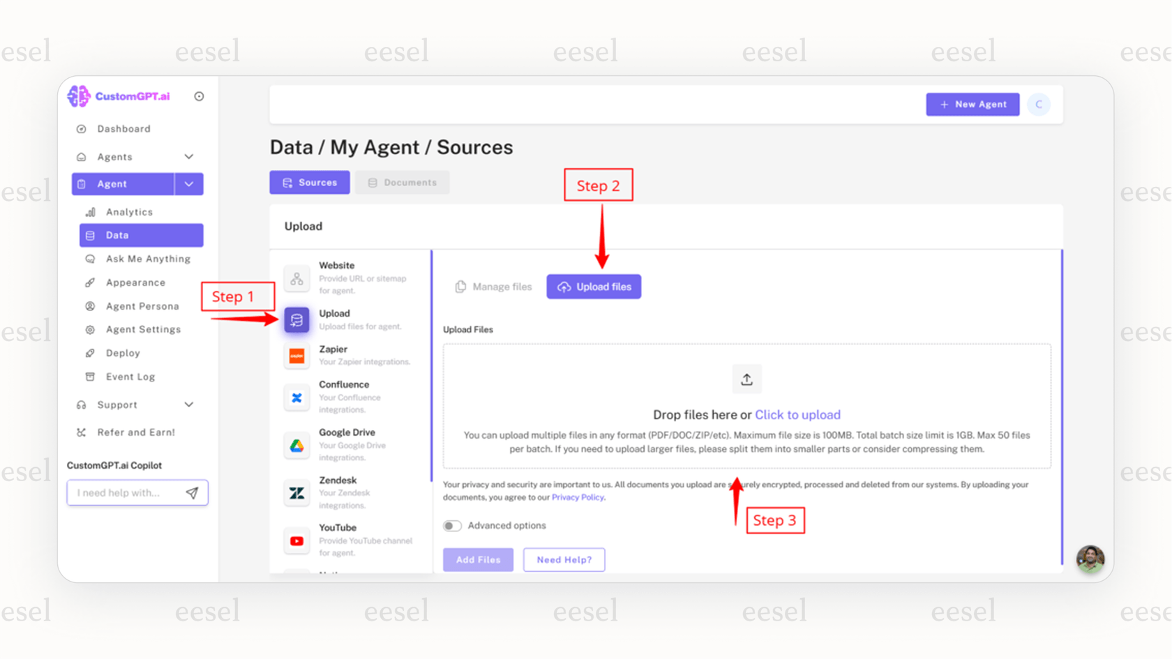 A view of theGPT.ai platform where a user is building a custom chatbot, a key feature for AI affiliate marketing promotions.