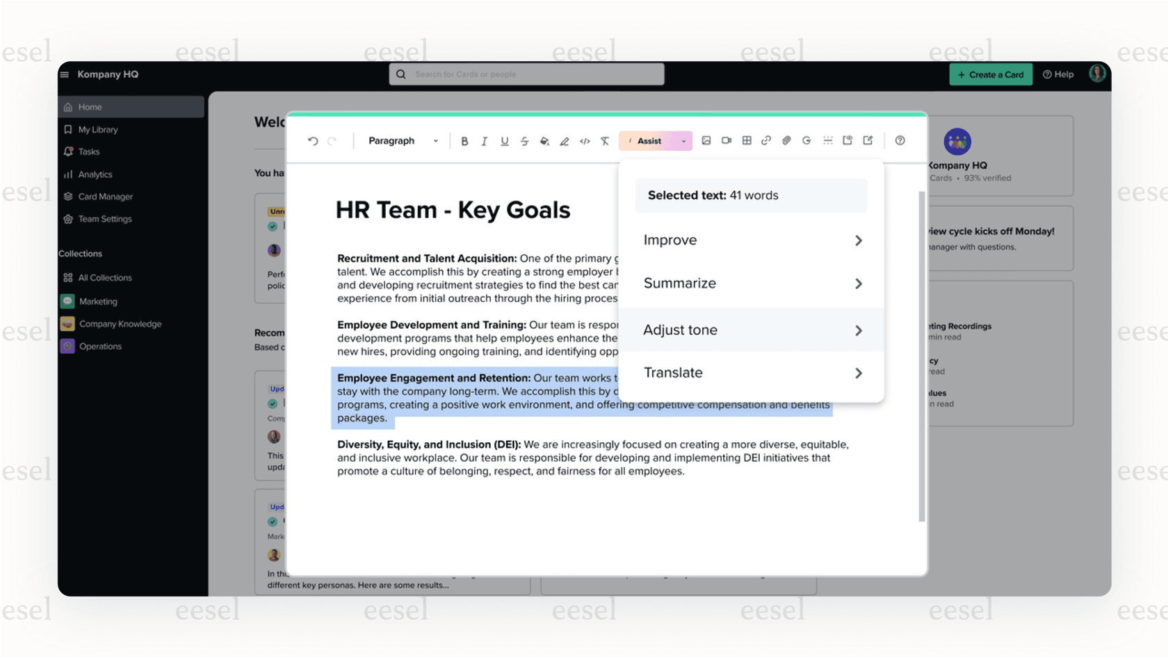 A screenshot of the guru Card editor, a key feature examined in our guru review.