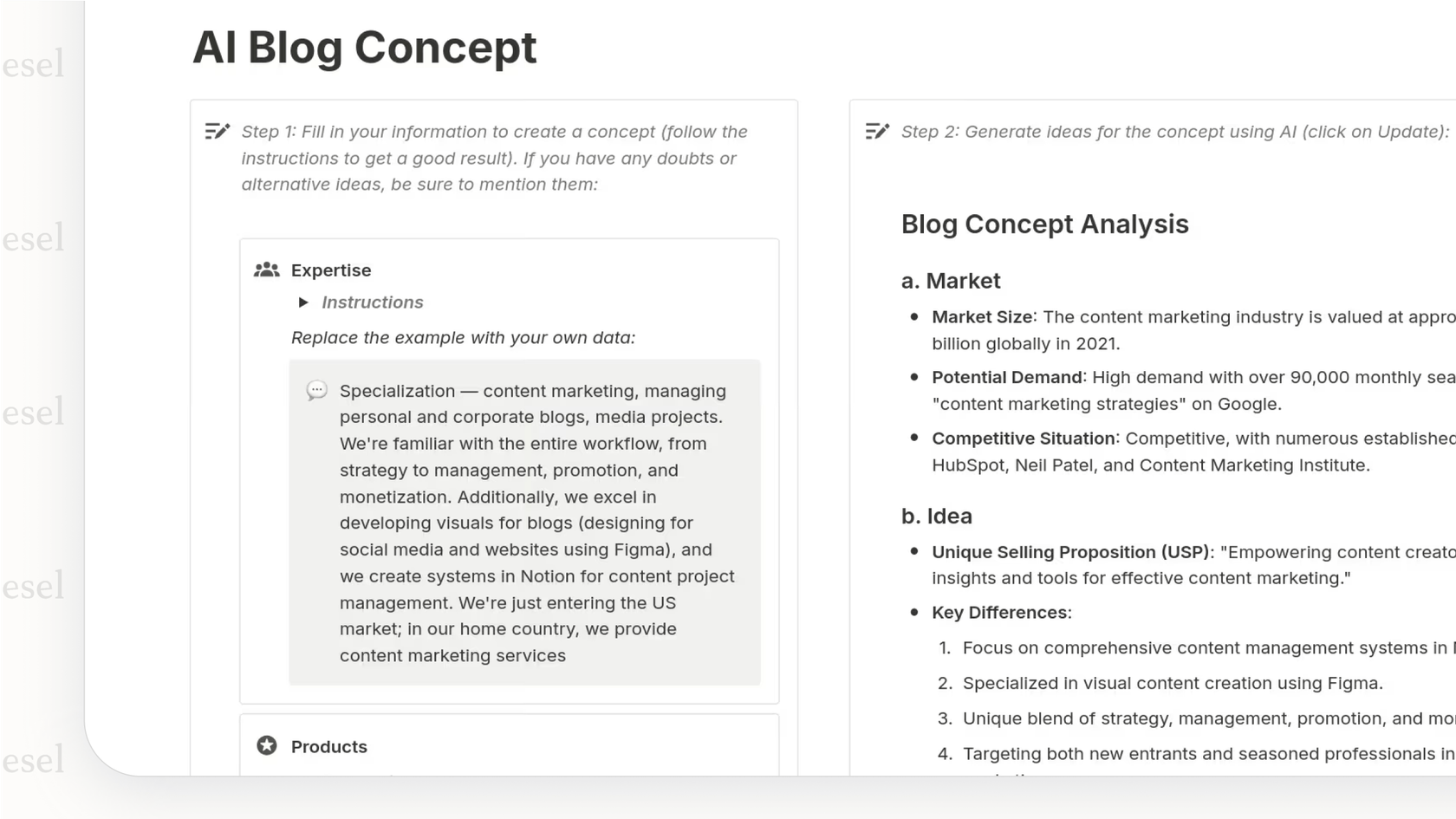 Using AI for content creation to brainstorm blog topics.