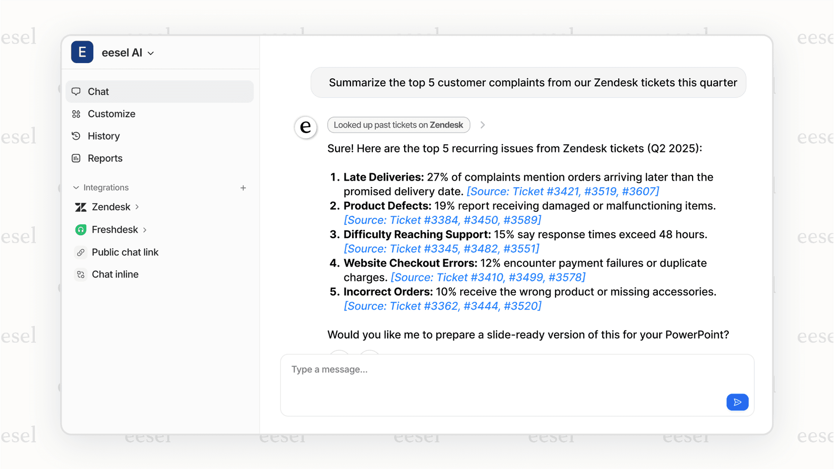 Usando um motor de conhecimento interno para coleta de conteúdo.