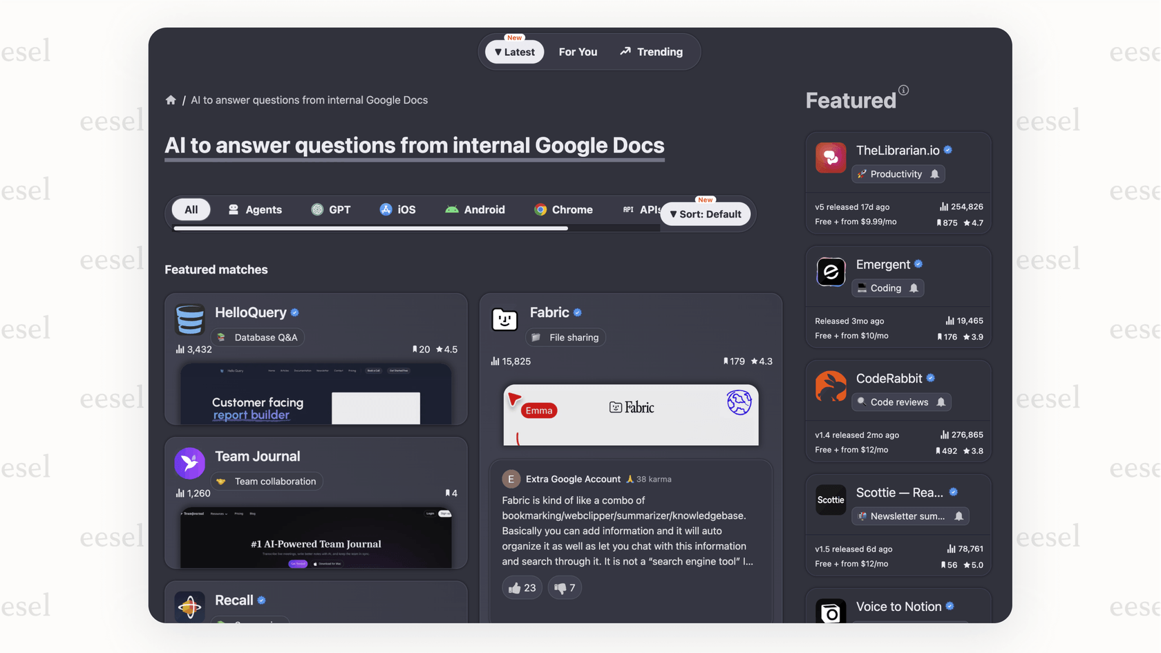AIディレクトリで特定の検索を行うと、その正確なタスクに対応するAIがあることがわかります。