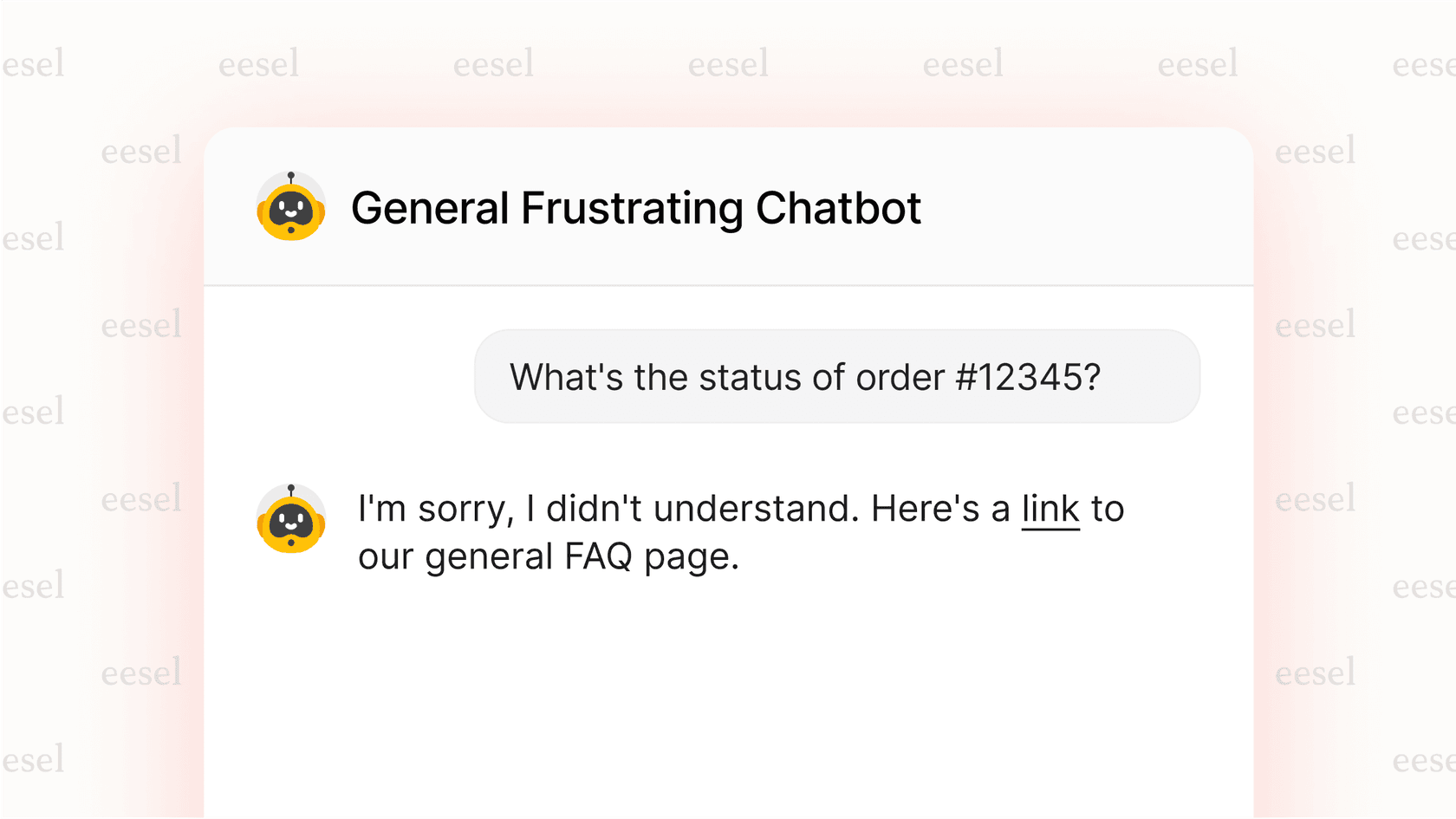 Una captura de pantalla que demuestra una mala experiencia con un chatbot, que puede dañar los esfuerzos de IA para la retención de clientes si no se implementa correctamente.