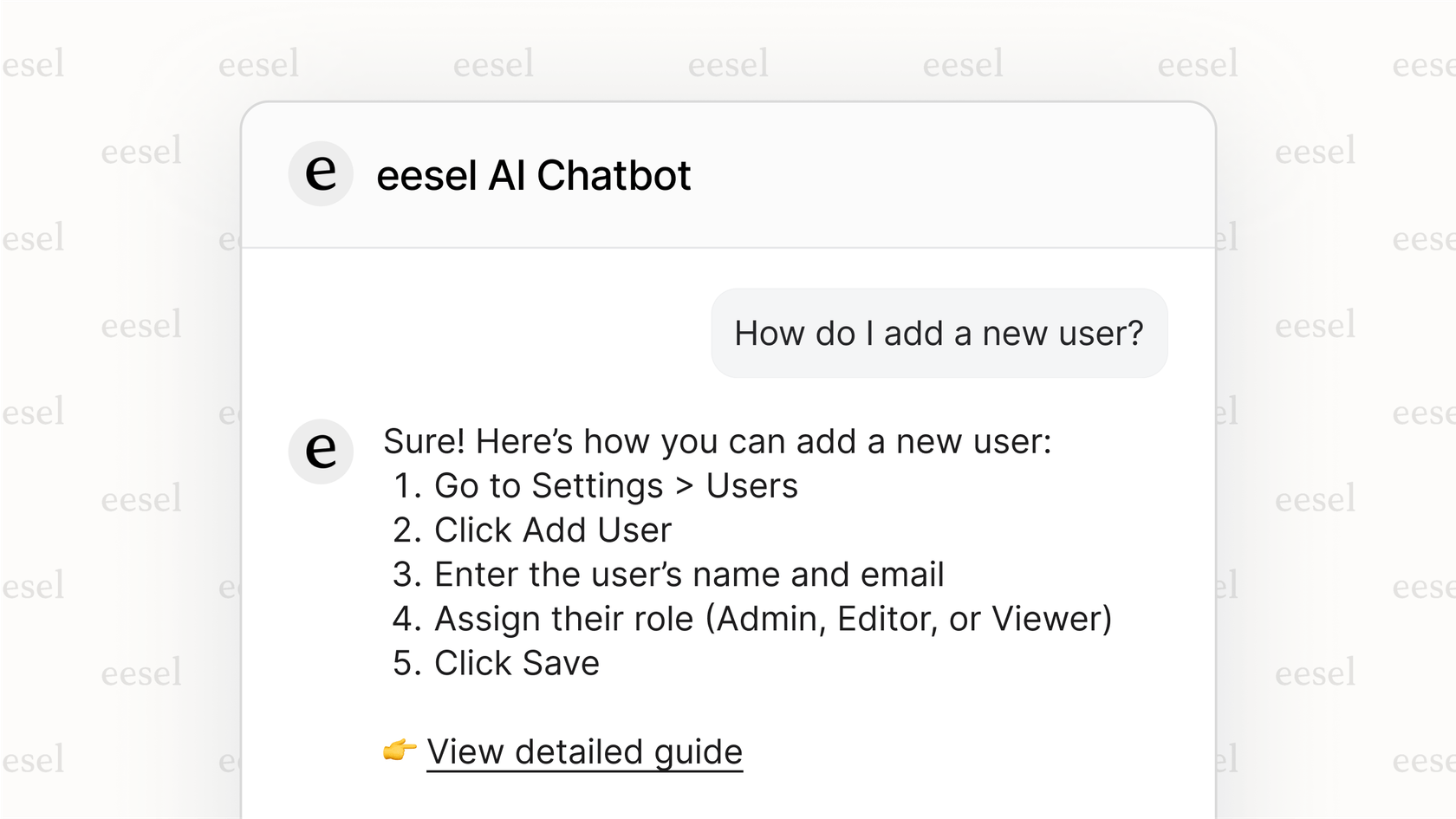 Screenshot of an AI chatbot answering a user