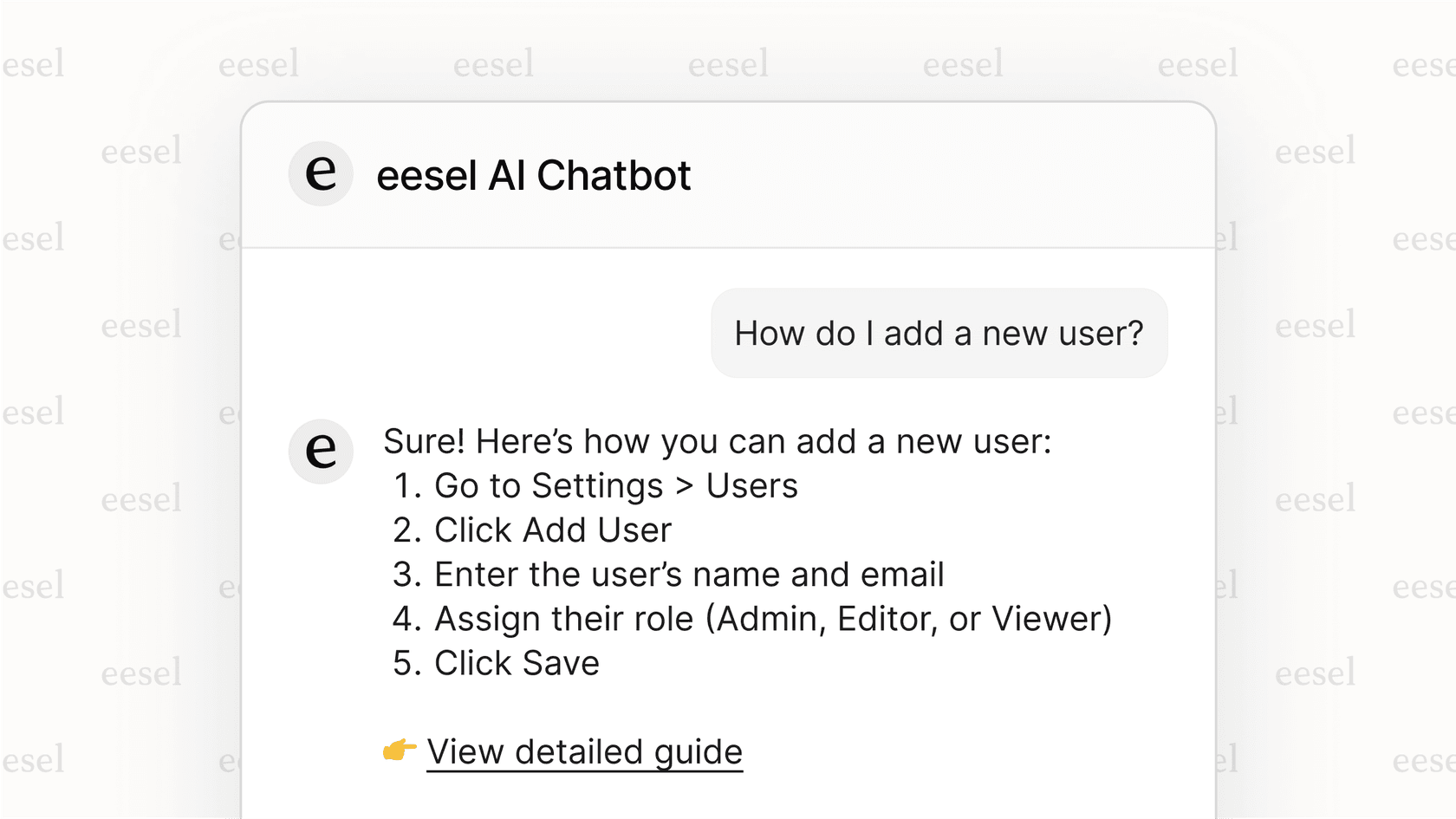 Screenshot of an AI chatbot answering a user