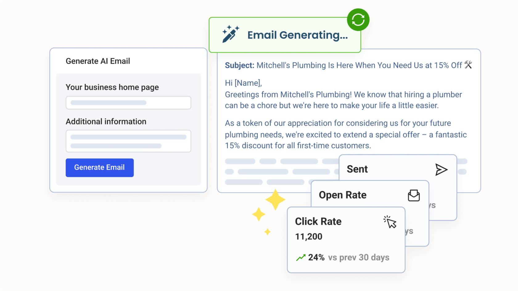 A screenshot demonstrating an AI sales agent using data to write a personalized outreach email to a prospect, improving engagement.