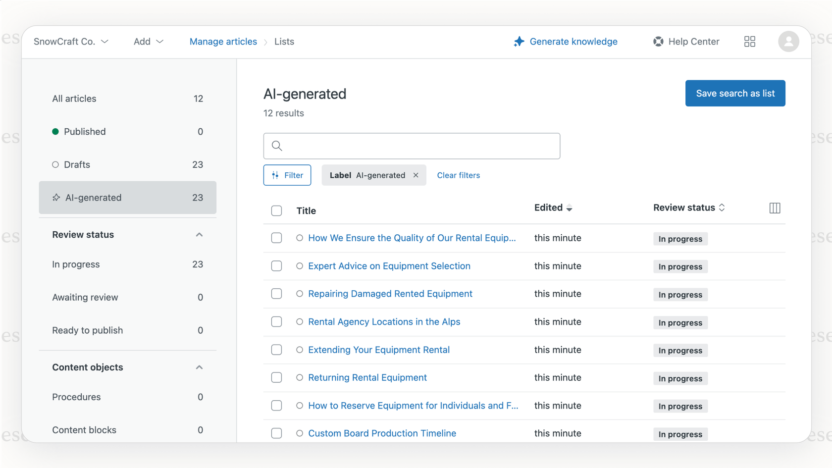 A before-and-after screenshot demonstrating how AI data analysis turns a raw support chat into a structured knowledge article.