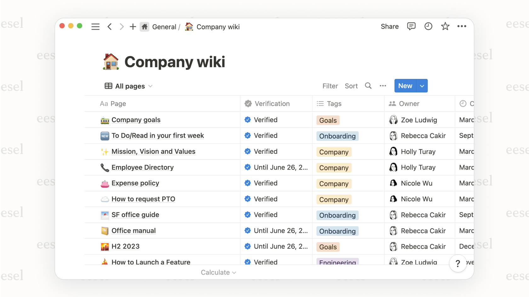 A screenshot of a Notion page, a flexible GitBook alternative, displaying different content blocks like text, a database, and an image on a single page.