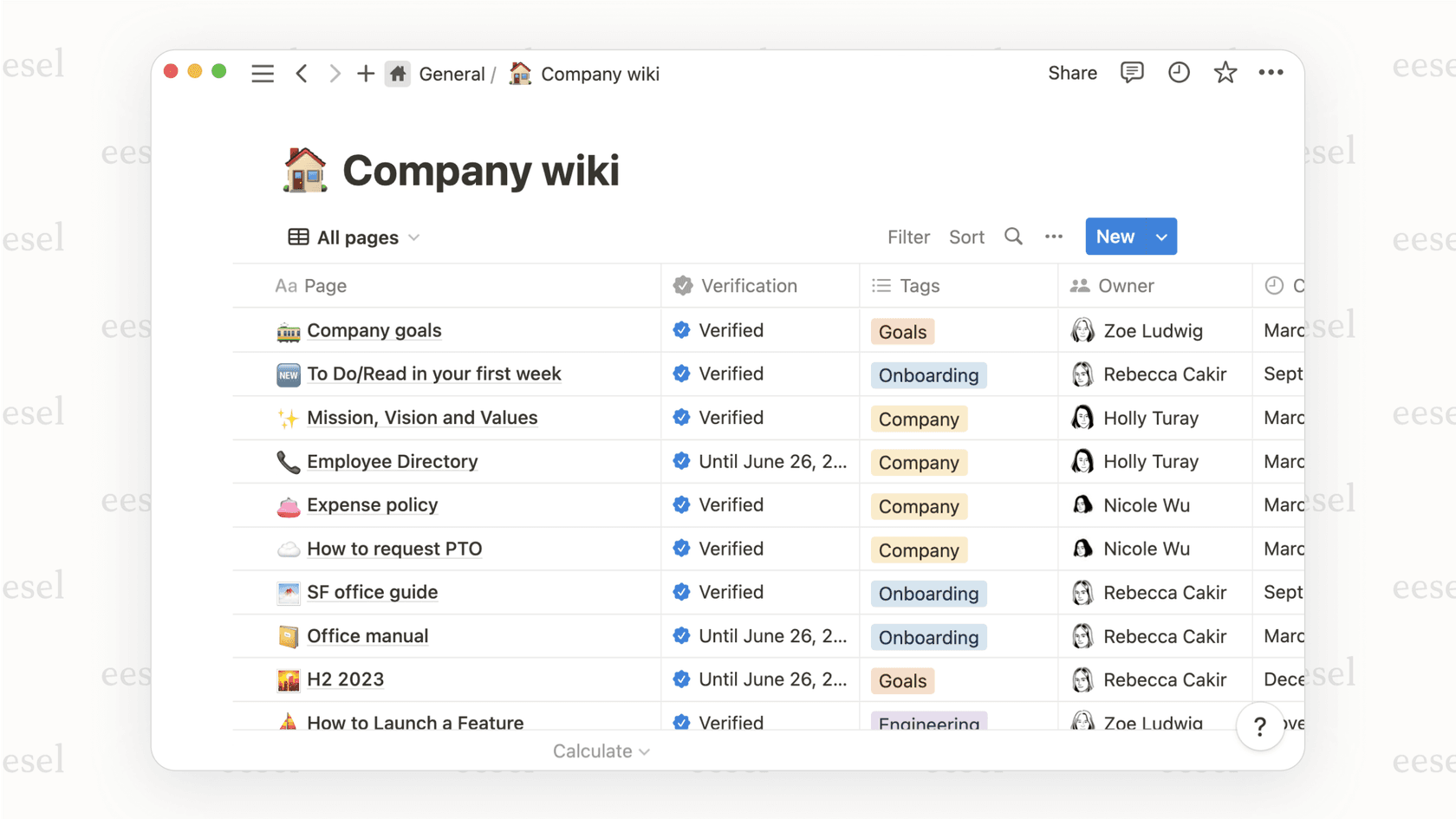 A screenshot of a Notion page, a flexible GitBook alternative, displaying different content blocks like text, a database, and an image on a single page.