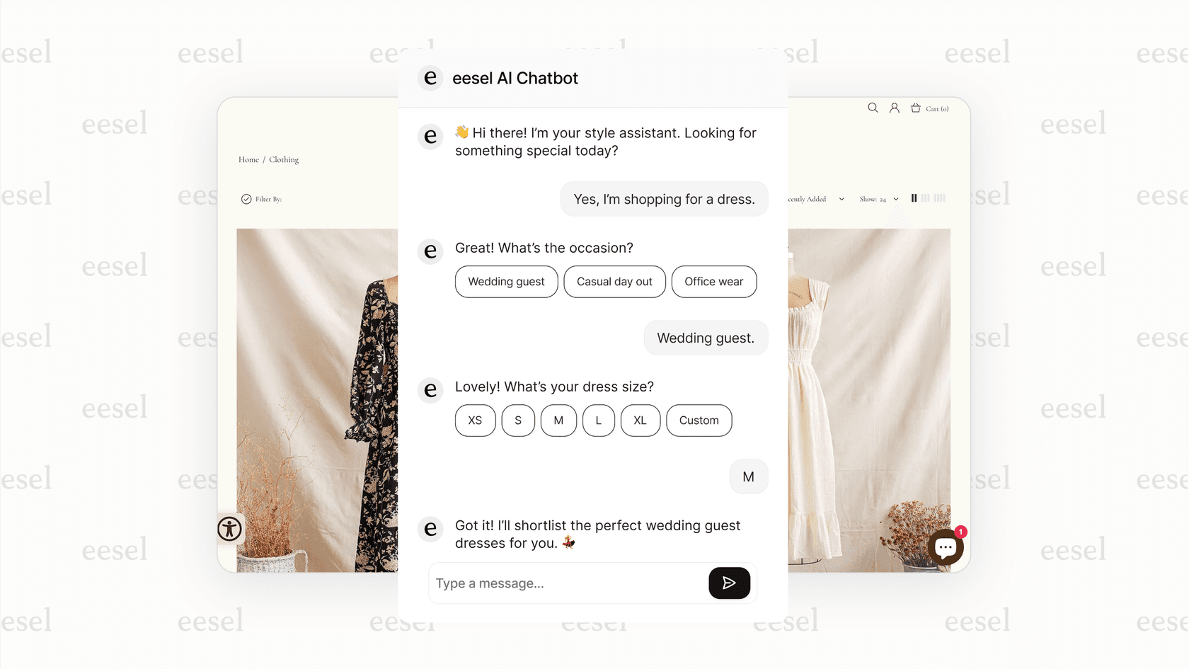 Screenshot der Lead-Qualifizierungsfragen des eesel AI-Chatbots.