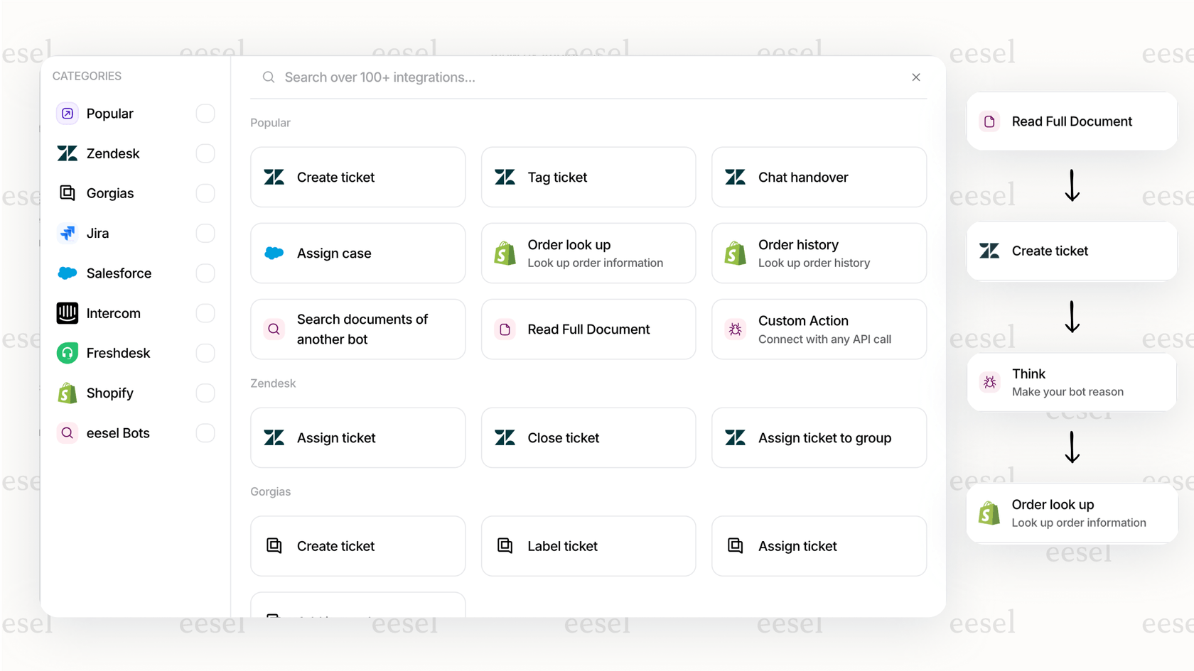 eesel AI Actions for smarter conversational AI for customer service.