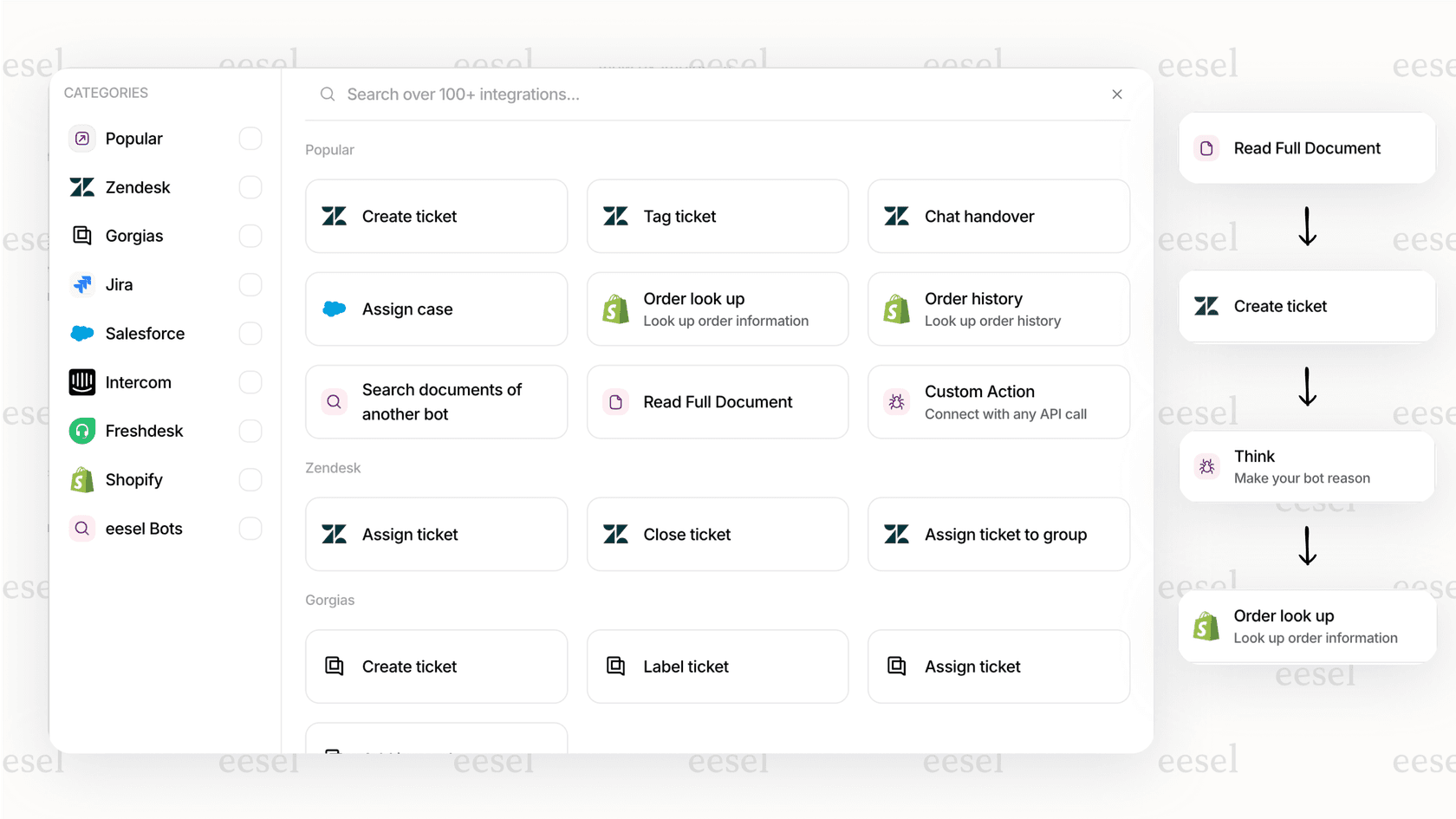 eesel AI Actions for smarter conversational AI for customer service.