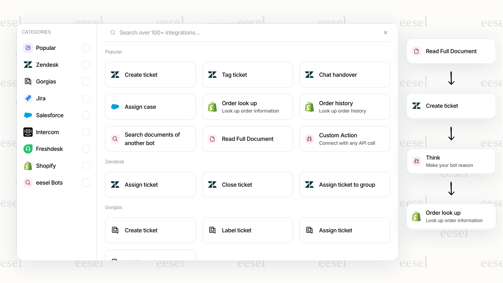 Configuration d'une action automatisée pour un assistant numérique d'entreprise.