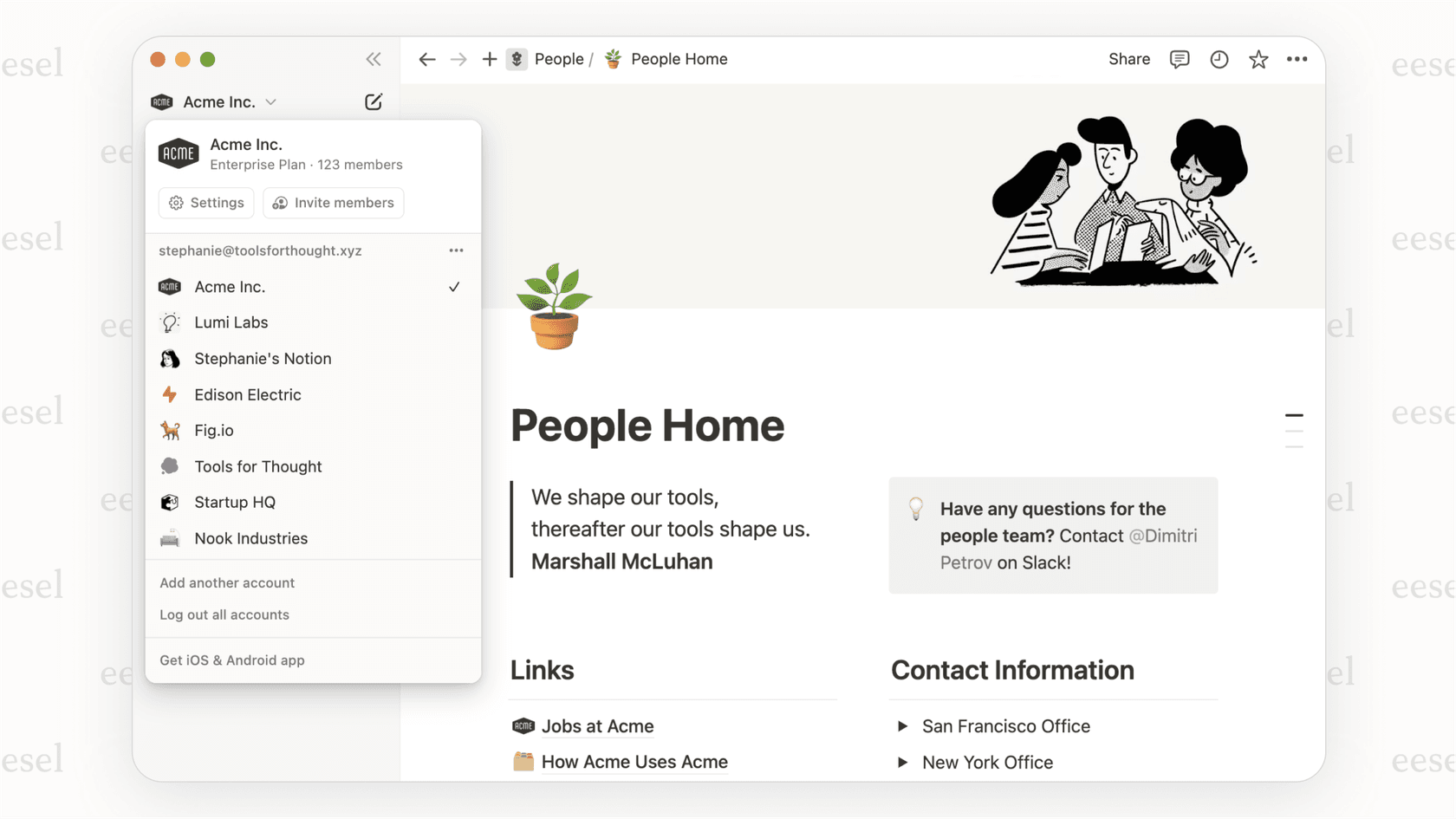An example of a highly customized workspace in Notion, demonstrating why it