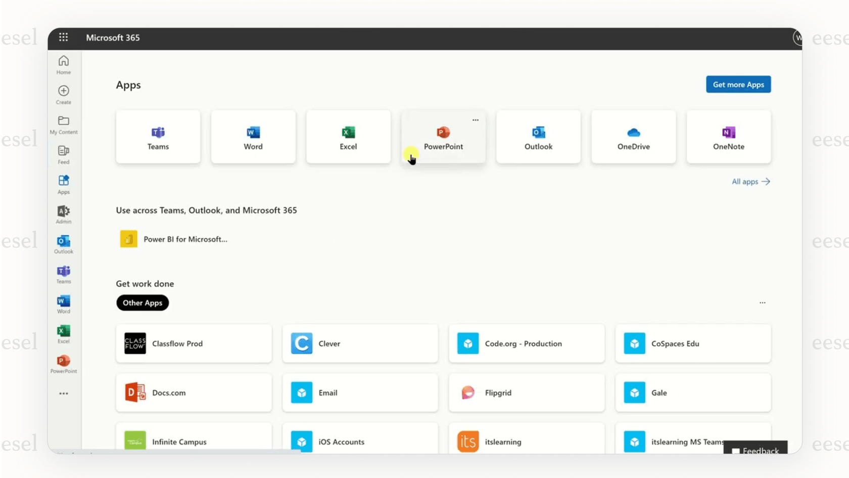Screenshot of the Microsoft 365 app dashboard, showing the value included in bundled SharePoint pricing.