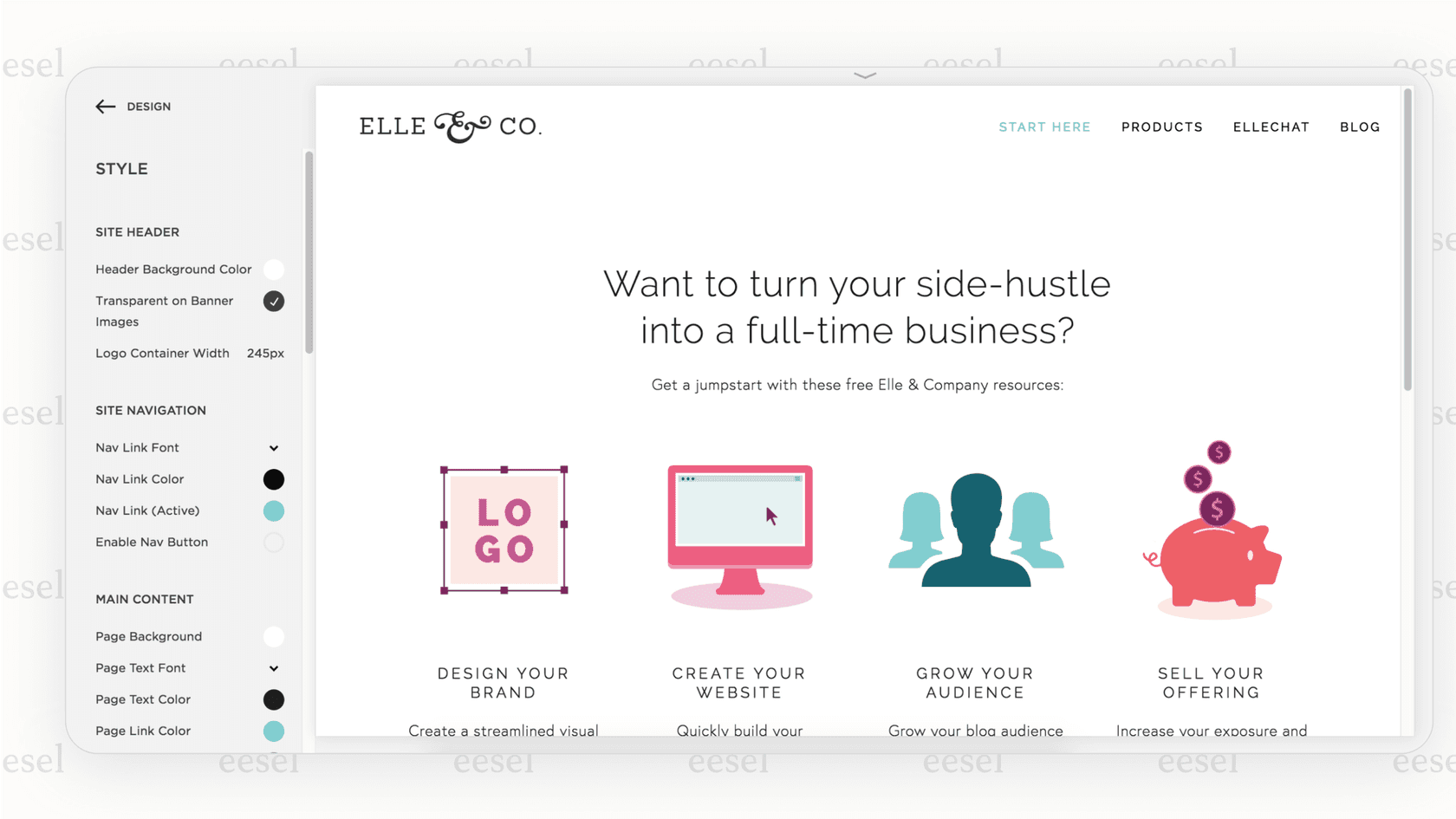 A screenshot of the Squarespace drag-and-drop website editor, emphasizing its design capabilities as one of the leading bigcommerce alternatives for creative brands.