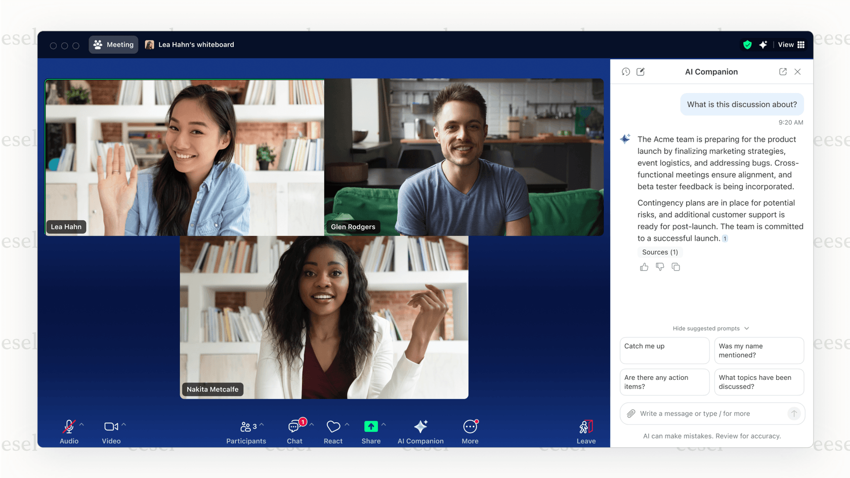 The simple and reliable video call interface of Zoom, a strong choice among Microsoft Teams alternatives for meetings.