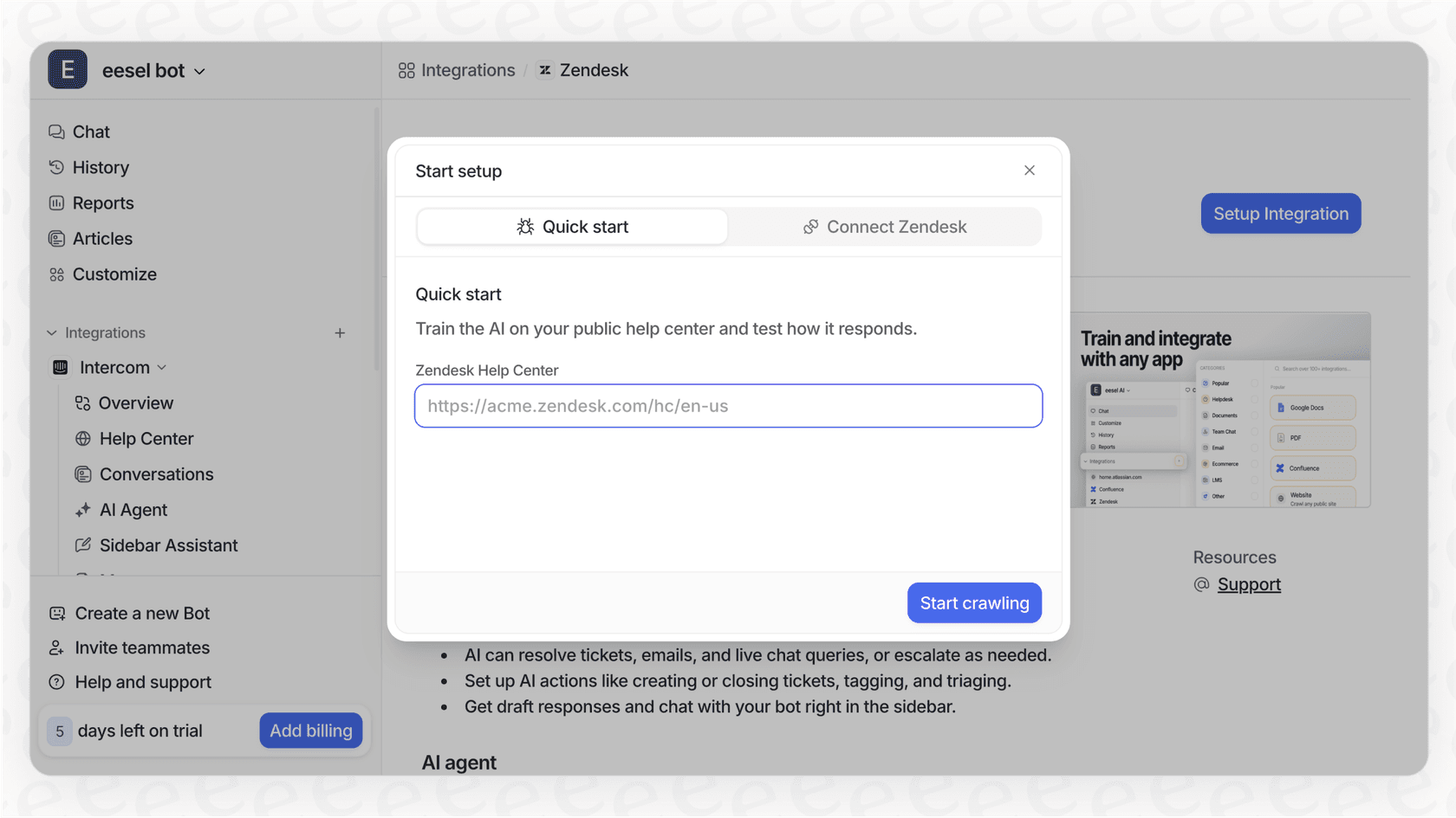 A screenshot of eesel AI