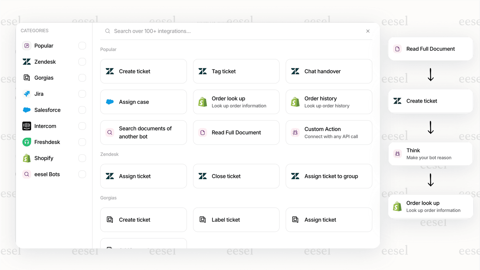 An eesel AI agent taking action.